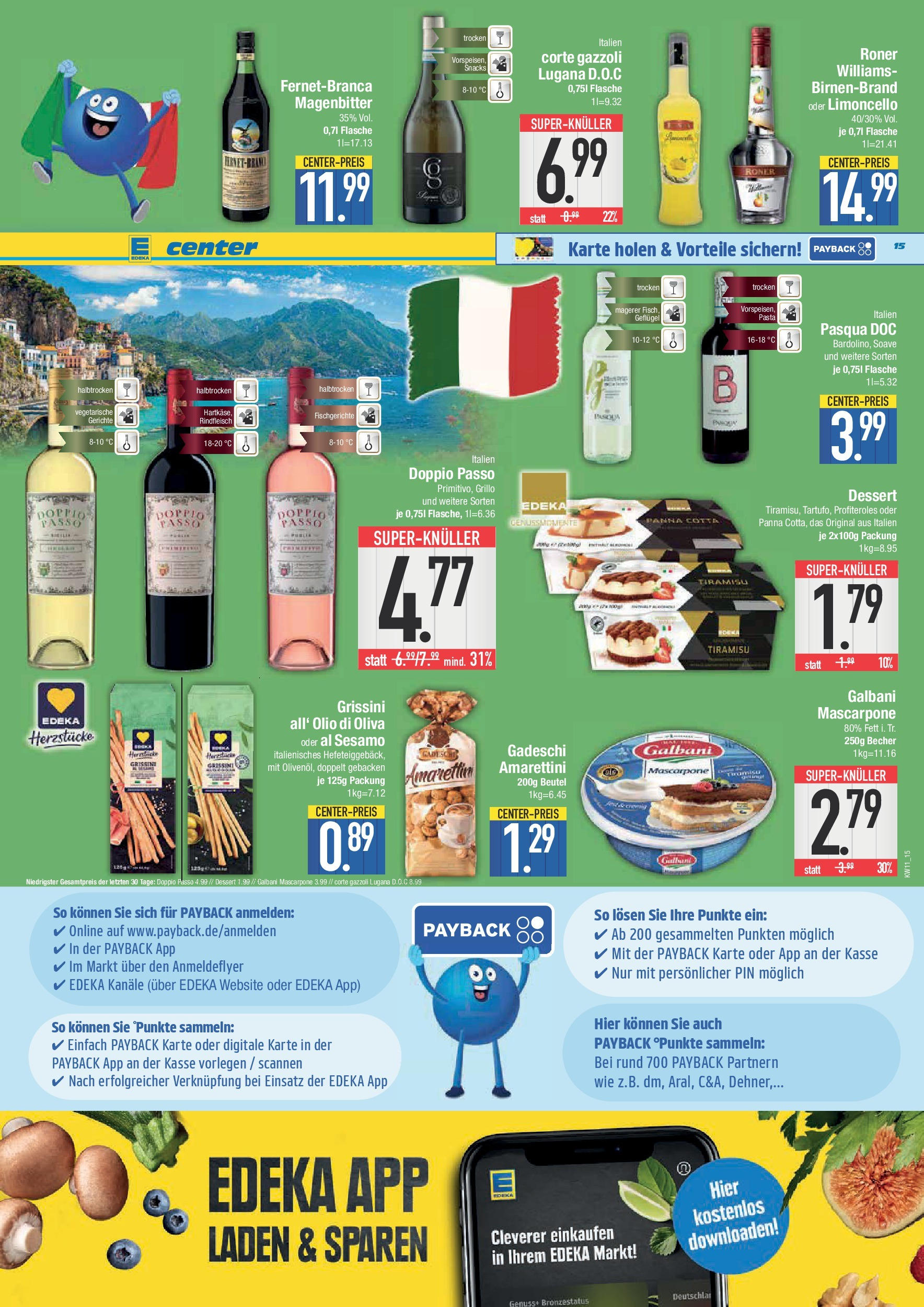 Edeka - E center: Wochenangebote (ab 09.03.2025) » Angebote Online | Seite: 15 | Produkte: Mascarpone, Doppio Passo, Limoncello