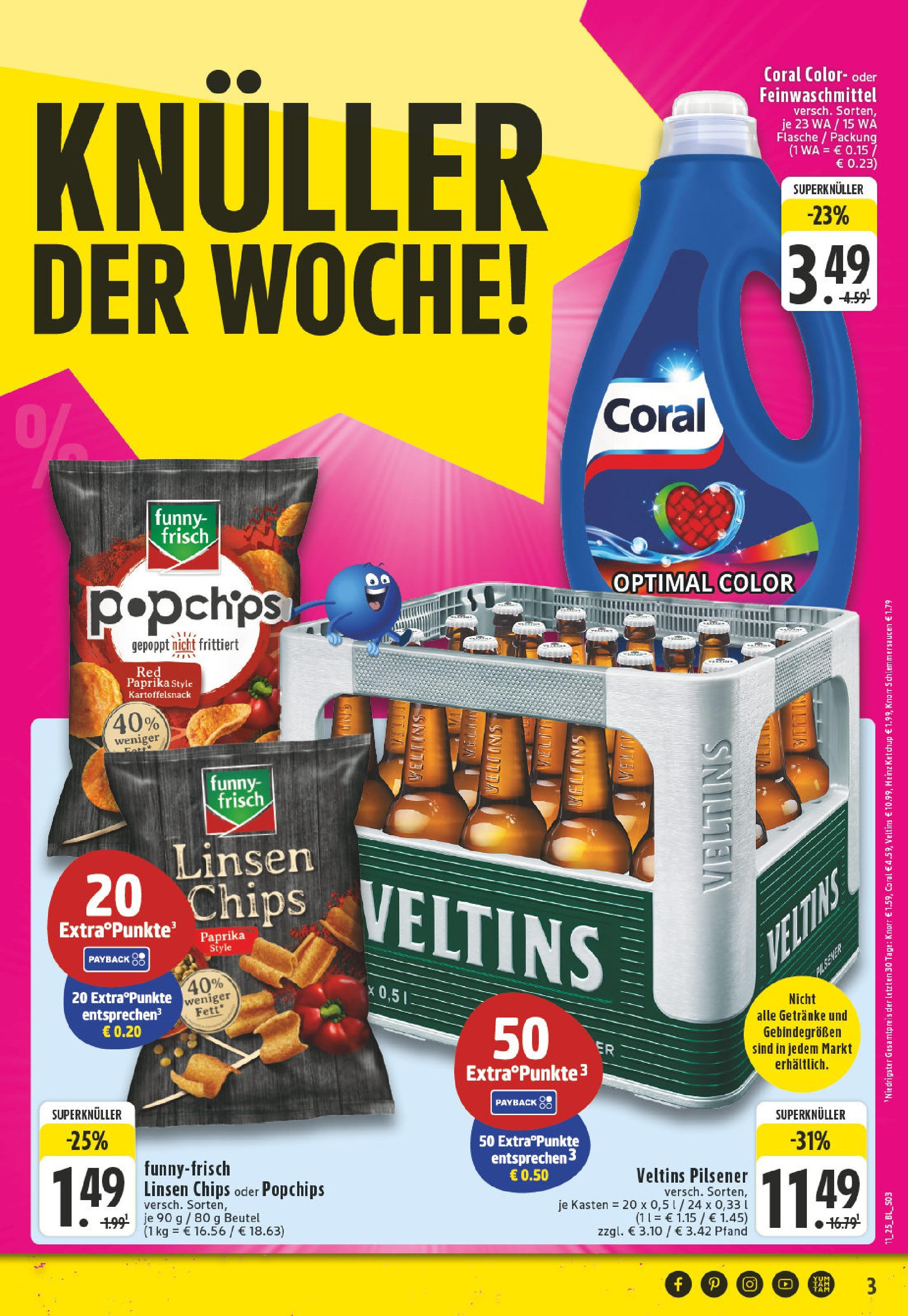 Edeka - EDEKA: Wochenangebote (ab 09.03.2025) » Angebote Online | Seite: 3 | Produkte: Coral, Funny frisch, Paprika, Chips