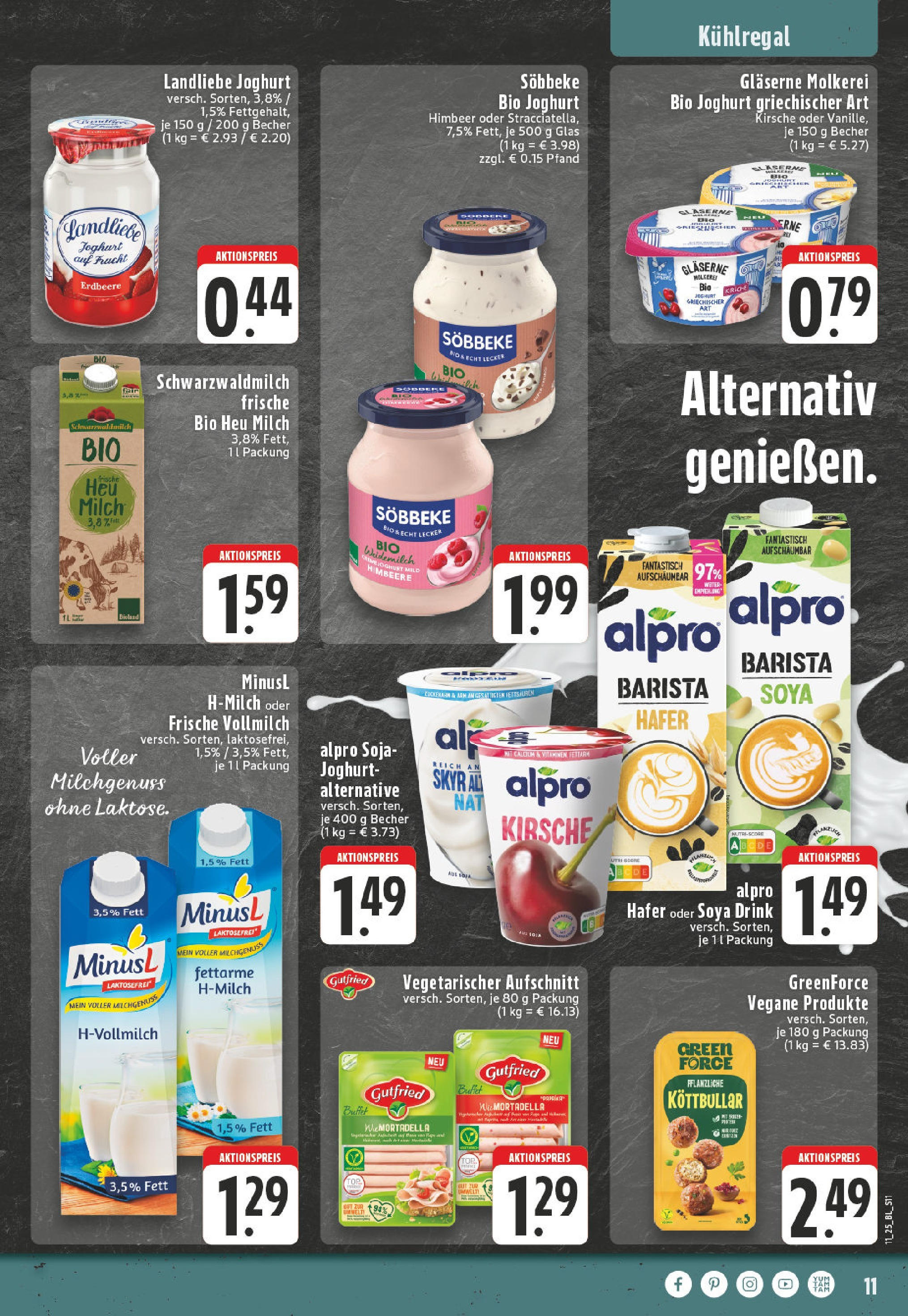 Edeka - EDEKA: Wochenangebote (ab 09.03.2025) » Angebote Online | Seite: 11 | Produkte: Milch, Joghurt, Skyr, Alpro