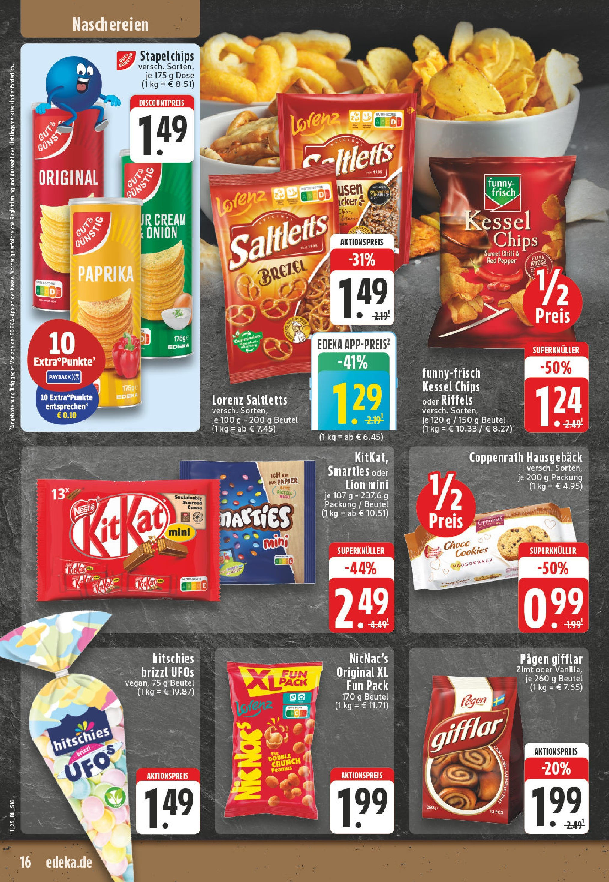 Edeka - EDEKA: Wochenangebote (ab 09.03.2025) » Angebote Online | Seite: 16 | Produkte: Smarties, Funny frisch, Chili, Chips