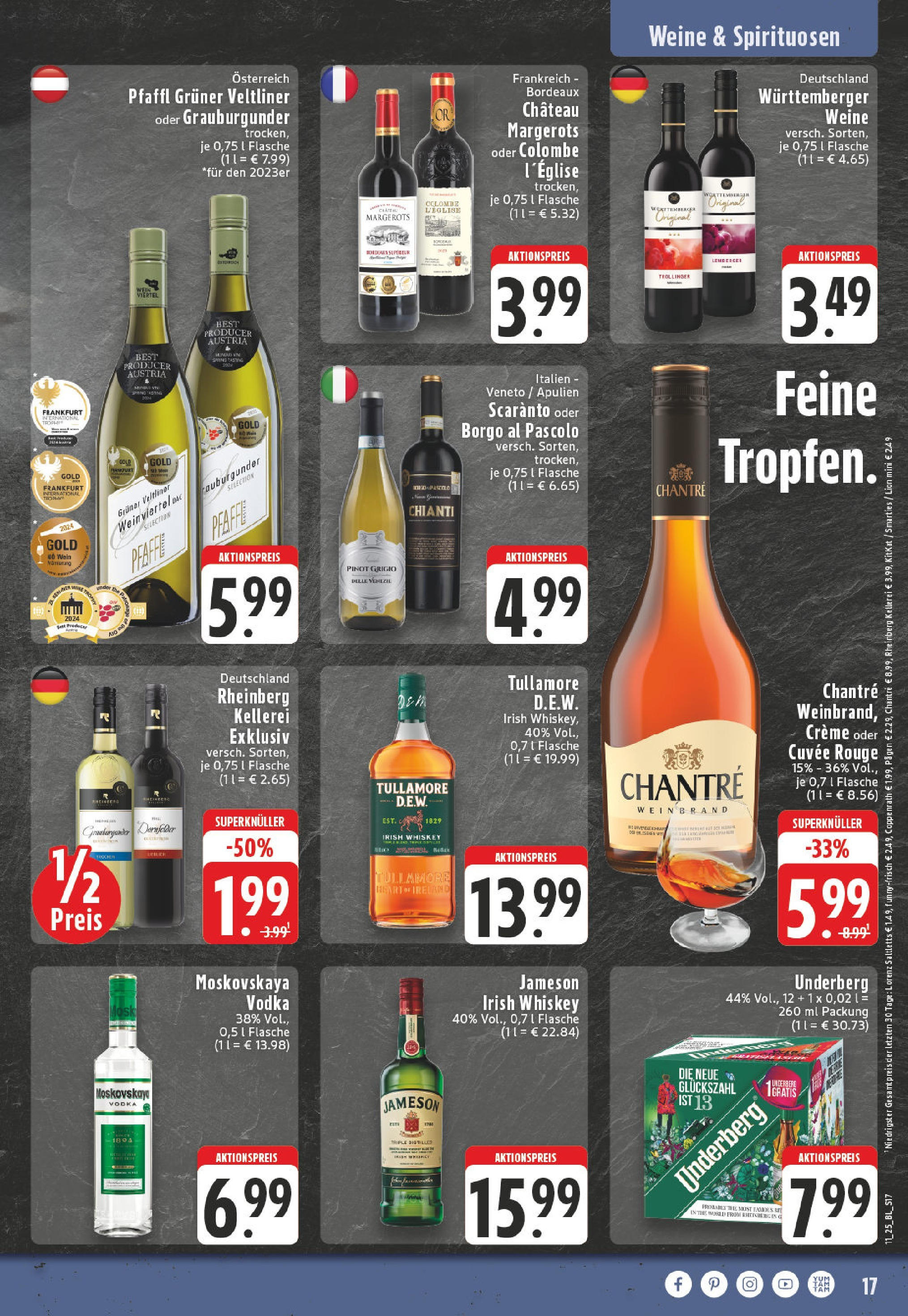 Edeka - EDEKA: Wochenangebote (ab 09.03.2025) » Angebote Online | Seite: 17 | Produkte: Rouge, Chantré, Whiskey, Underberg