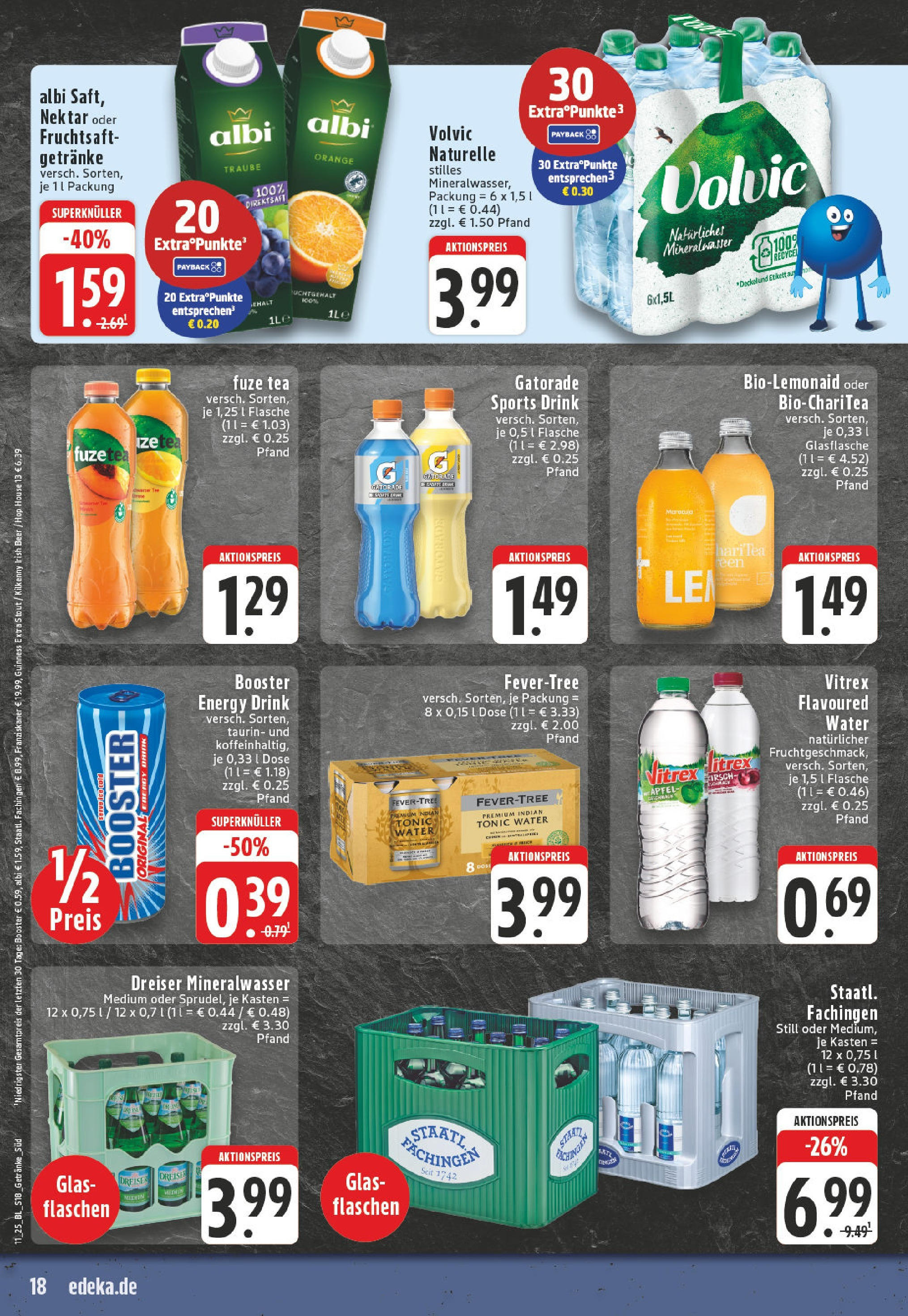 Edeka - EDEKA: Wochenangebote (ab 09.03.2025) » Angebote Online | Seite: 18 | Produkte: Fuze tea, Energy, Mineralwasser, Volvic