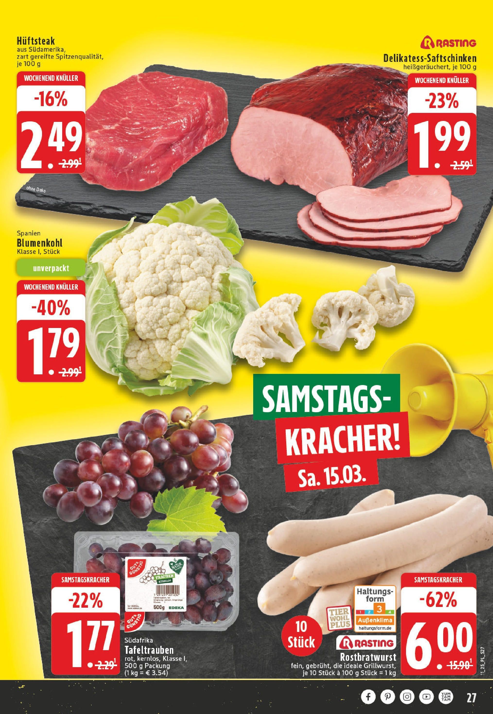 Edeka - EDEKA: Wochenangebote (ab 09.03.2025) » Angebote Online | Seite: 27 | Produkte: Blumenkohl