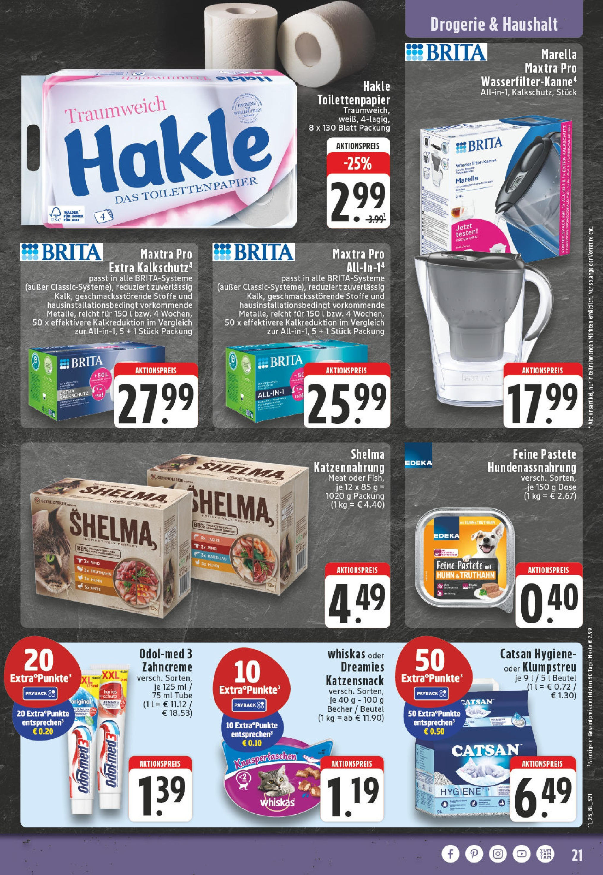 Edeka - EDEKA: Wochenangebote (ab 09.03.2025) » Angebote Online | Seite: 21 | Produkte: Catsan, Whiskas, Toilettenpapier