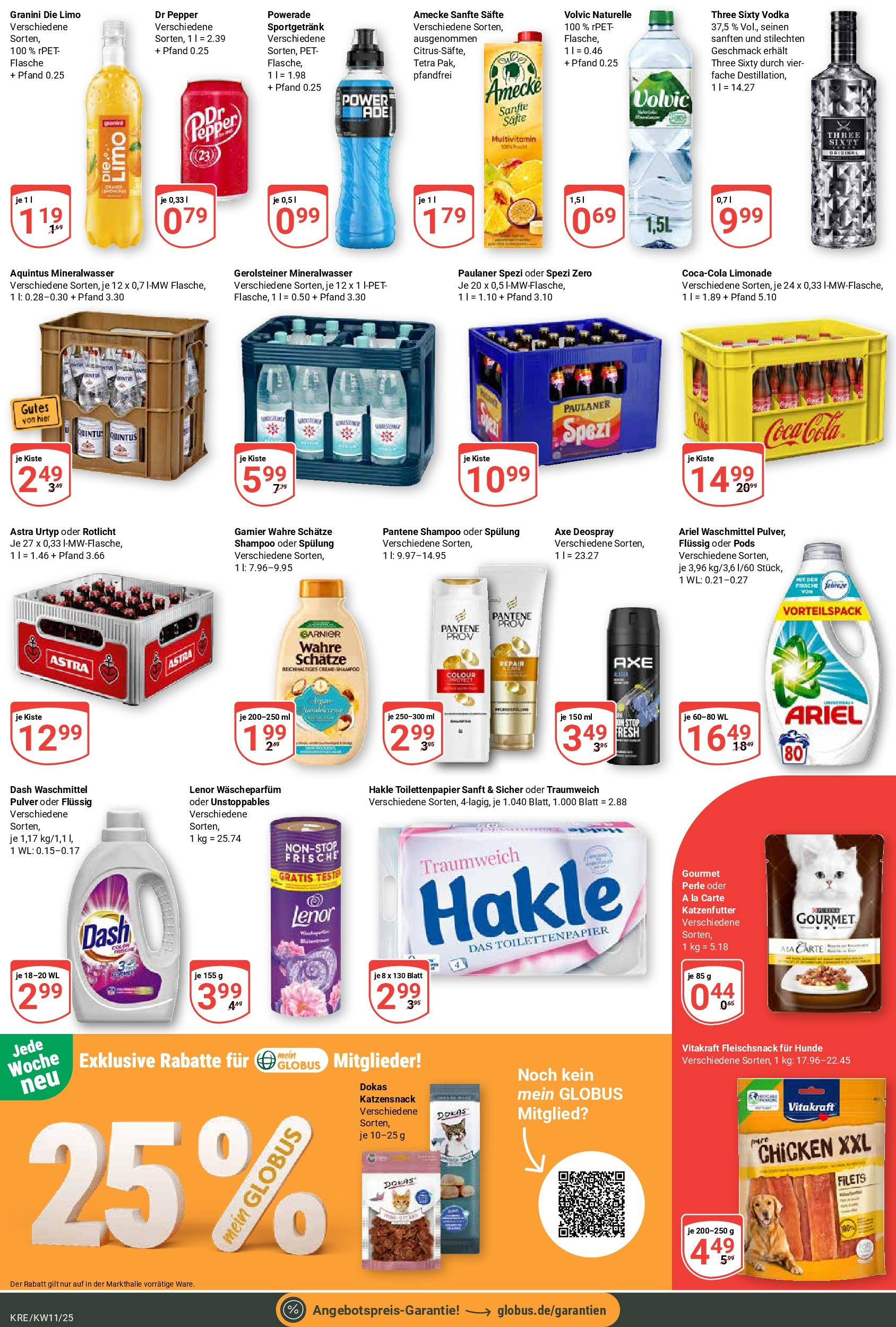 Globus - Globus: Wochenangebote (ab 09.03.2025) » Angebote online | Seite: 5 | Produkte: Ariel, Paulaner spezi, Vodka, Toilettenpapier