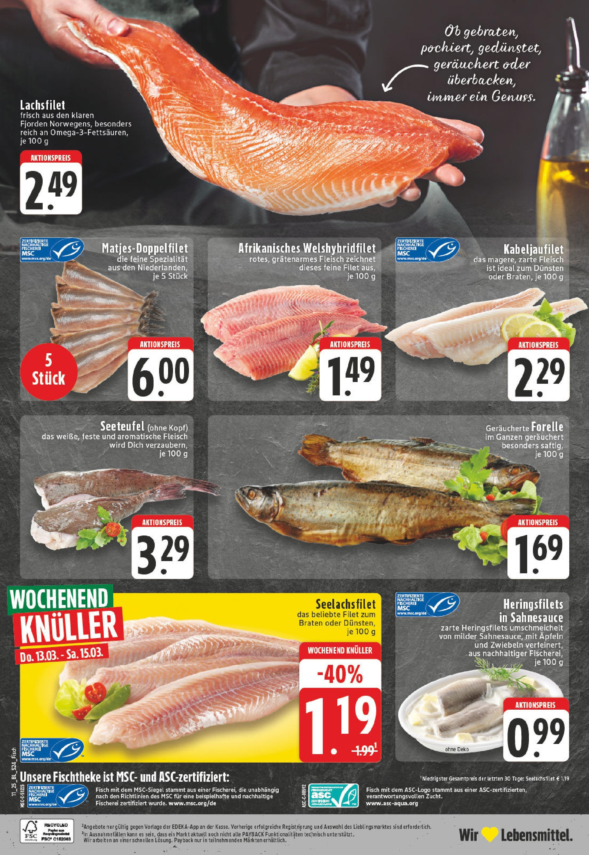 Edeka - EDEKA: Wochenangebote (ab 09.03.2025) » Angebote Online | Seite: 24 | Produkte: Fisch, Fleisch