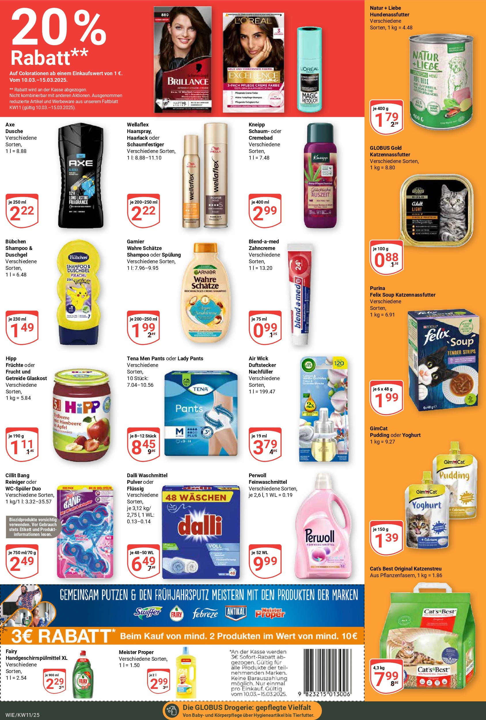 Globus - Globus: Wochenangebote (ab 09.03.2025) » Angebote online | Seite: 15 | Produkte: Perwoll, Shampoo, Haarspray, Waschmittel