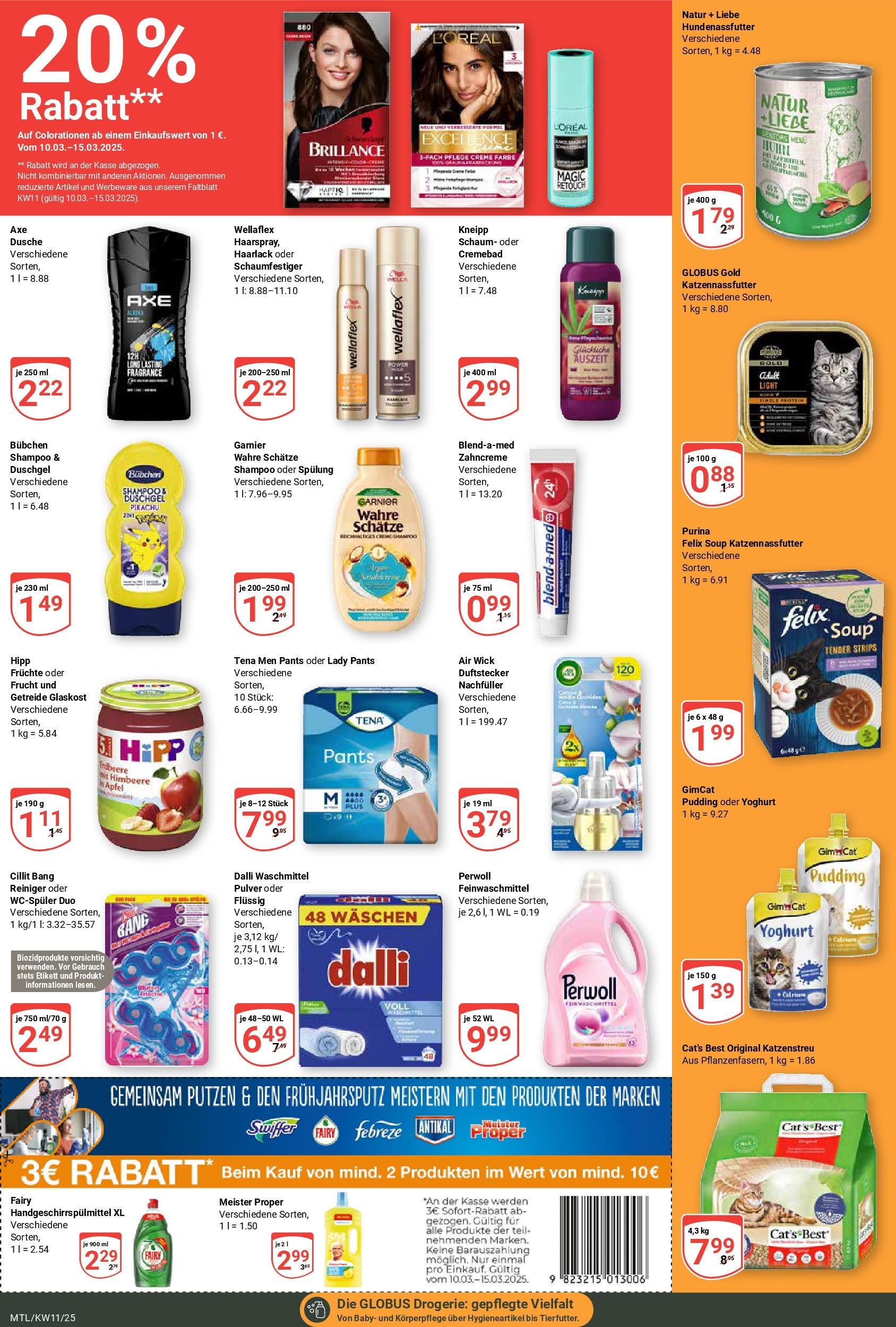 Globus - Globus: Wochenangebote (ab 09.03.2025) » Angebote online | Seite: 15 | Produkte: Perwoll, Shampoo, Pudding, Haarspray