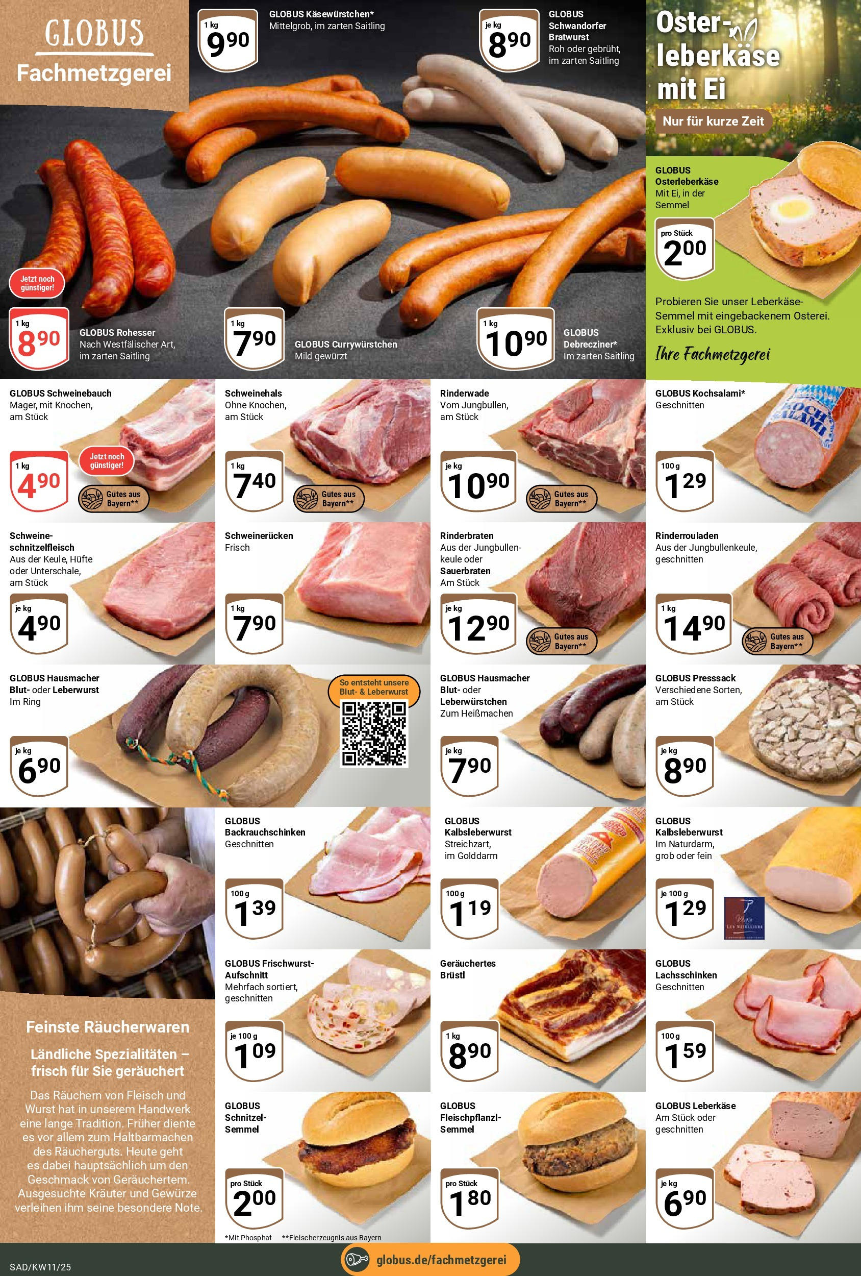 Globus - Globus: Wochenangebote (ab 09.03.2025) » Angebote online | Seite: 6 | Produkte: Bratwurst, Wurst, Fleisch, Leberkase