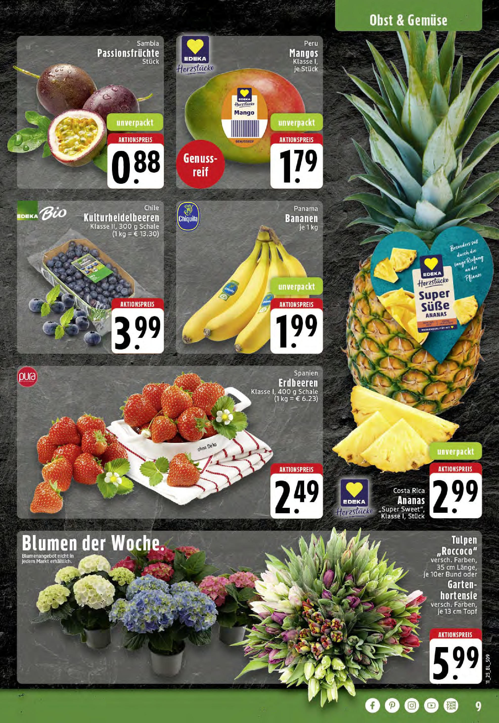 Edeka - EDEKA: Wochenangebote (ab 09.03.2025) » Angebote Online | Seite: 9 | Produkte: Blumen, Bananen, Mango, Erdbeeren