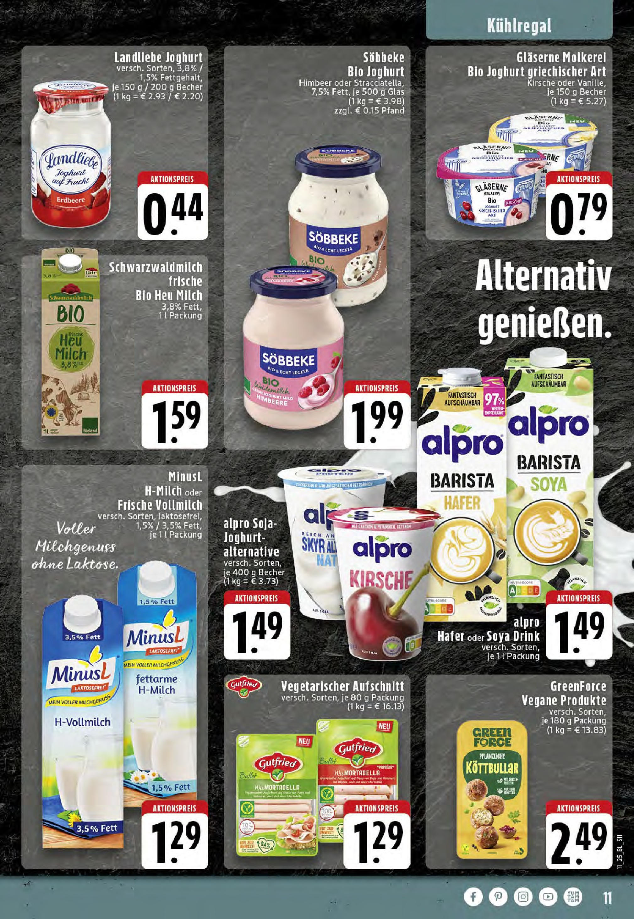 Edeka - EDEKA: Wochenangebote (ab 09.03.2025) » Angebote Online | Seite: 11 | Produkte: Milch, Joghurt, Skyr, Landliebe joghurt