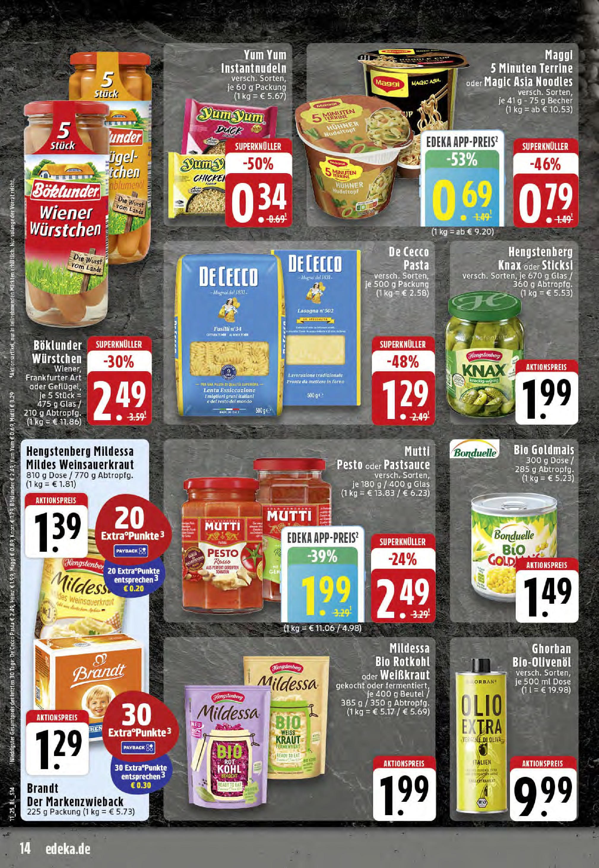 Edeka - EDEKA: Wochenangebote (ab 09.03.2025) » Angebote Online | Seite: 14 | Produkte: Maggi, Wurst, Kraut, Pasta