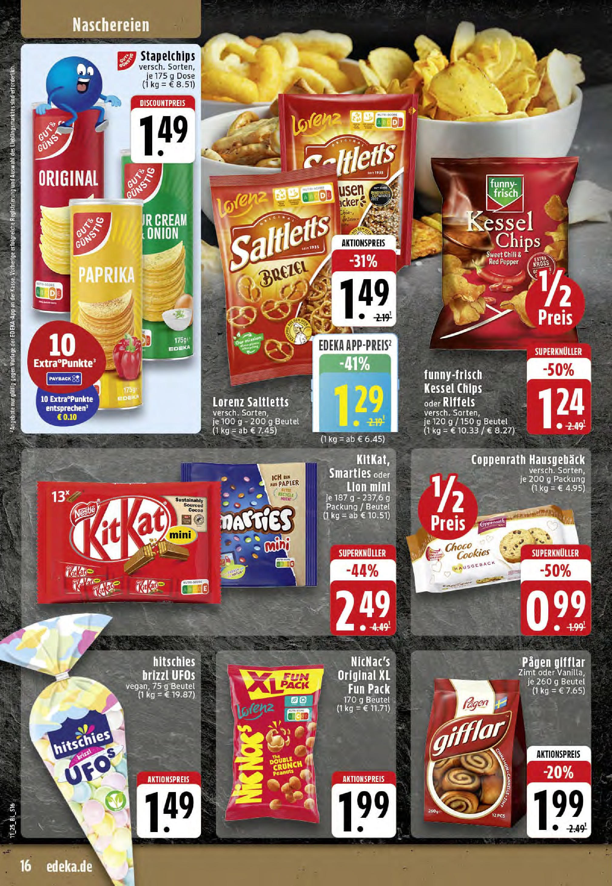 Edeka - EDEKA: Wochenangebote (ab 09.03.2025) » Angebote Online | Seite: 16 | Produkte: Smarties, Paprika, Chips