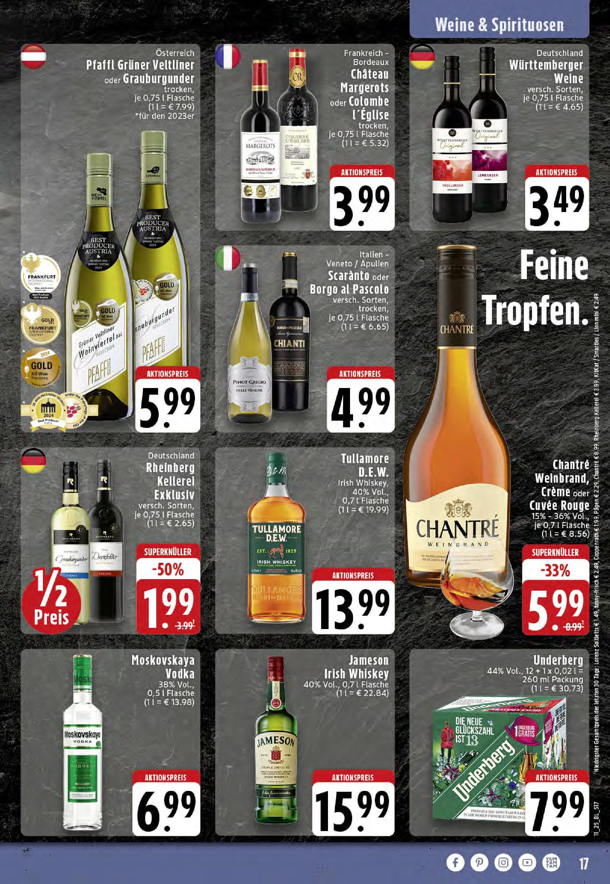 Edeka - EDEKA: Wochenangebote (ab 09.03.2025) » Angebote Online | Seite: 17 | Produkte: Rouge, Chantré, Vodka, Whiskey