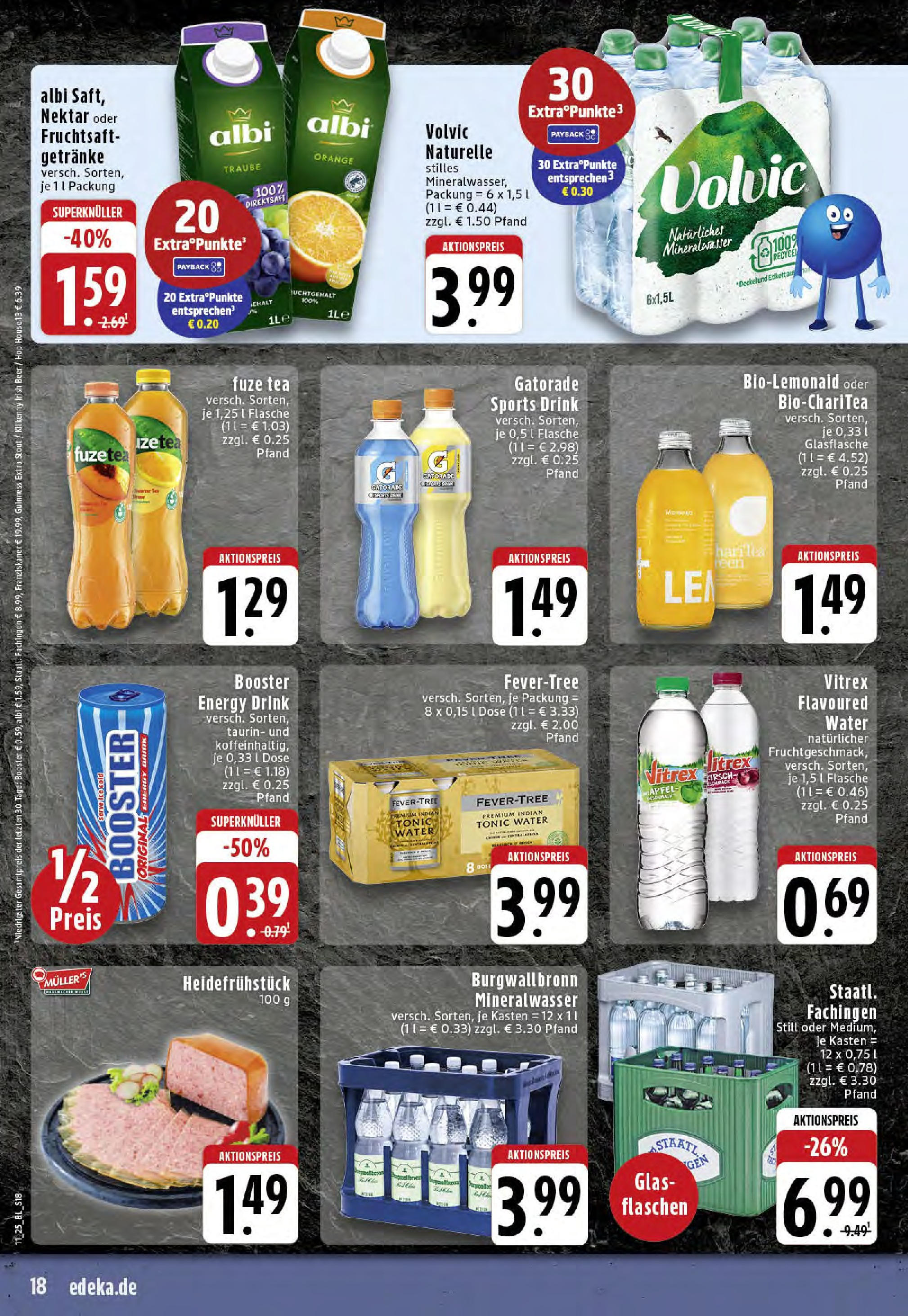 Edeka - EDEKA: Wochenangebote (ab 09.03.2025) » Angebote Online | Seite: 18 | Produkte: Fuze tea, Mineralwasser, Volvic, Fruchtsaft