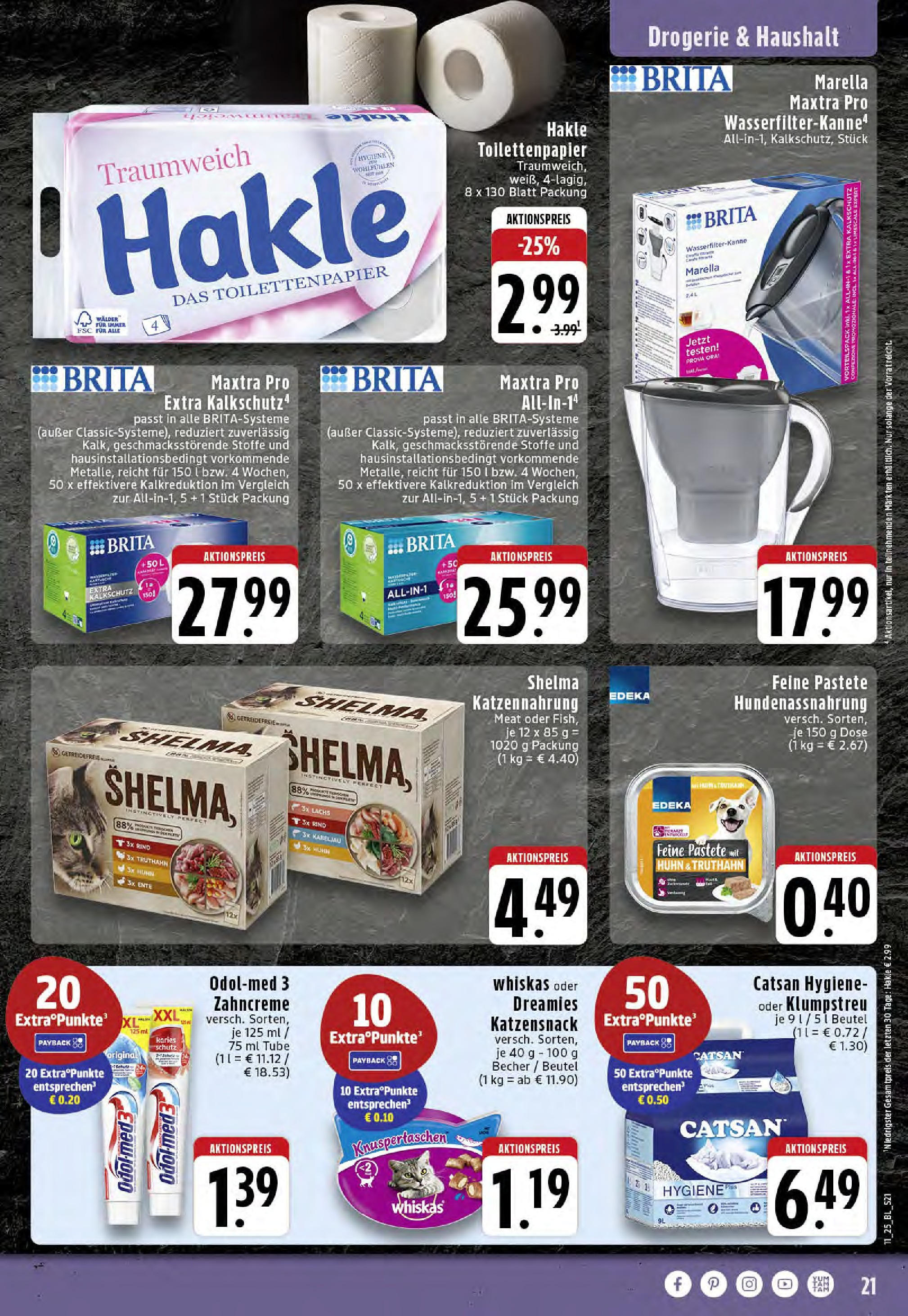 Edeka - EDEKA: Wochenangebote (ab 09.03.2025) » Angebote Online | Seite: 21 | Produkte: Catsan, Whiskas, Toilettenpapier