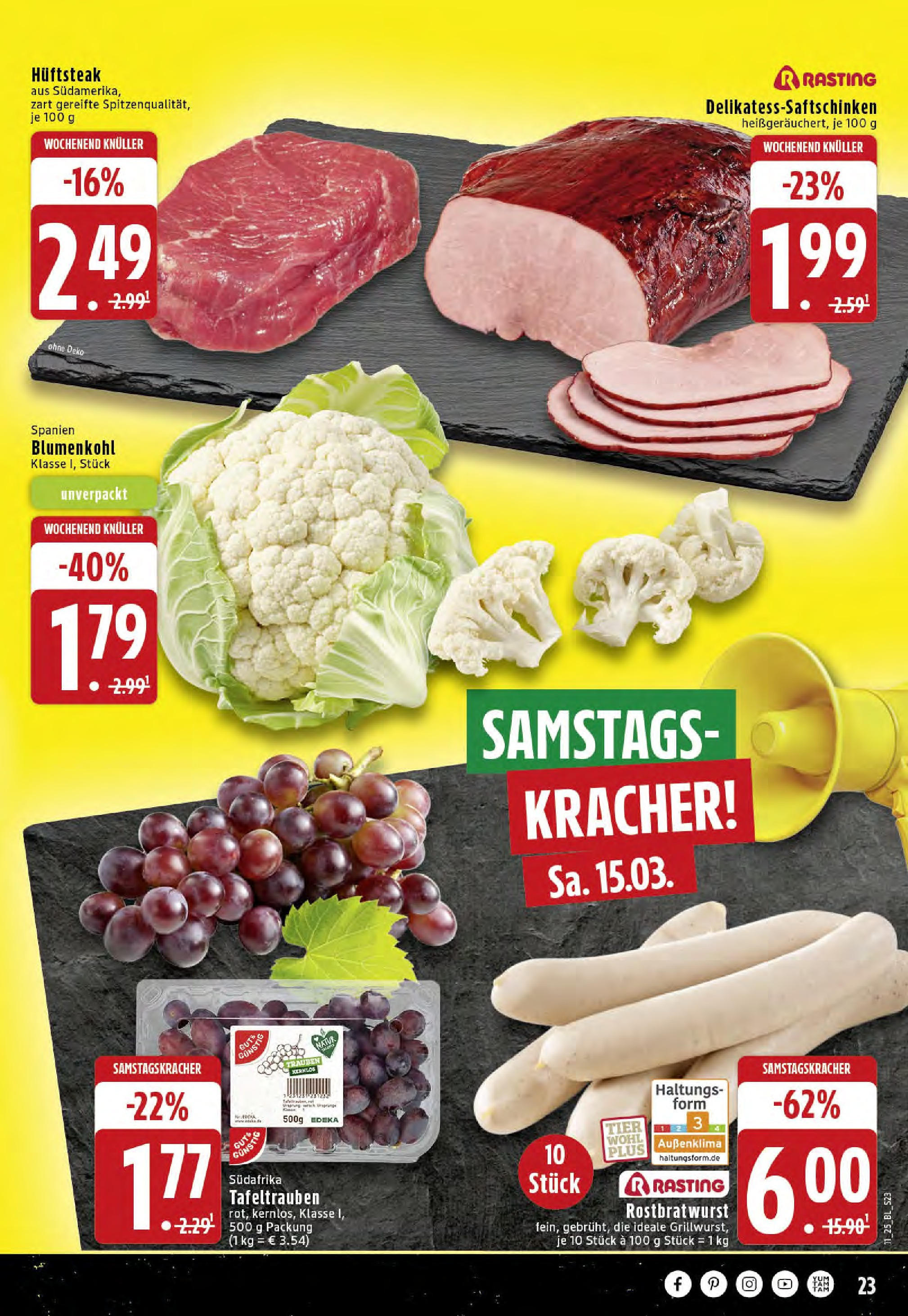 Edeka - EDEKA: Wochenangebote (ab 09.03.2025) » Angebote Online | Seite: 23 | Produkte: Blumenkohl