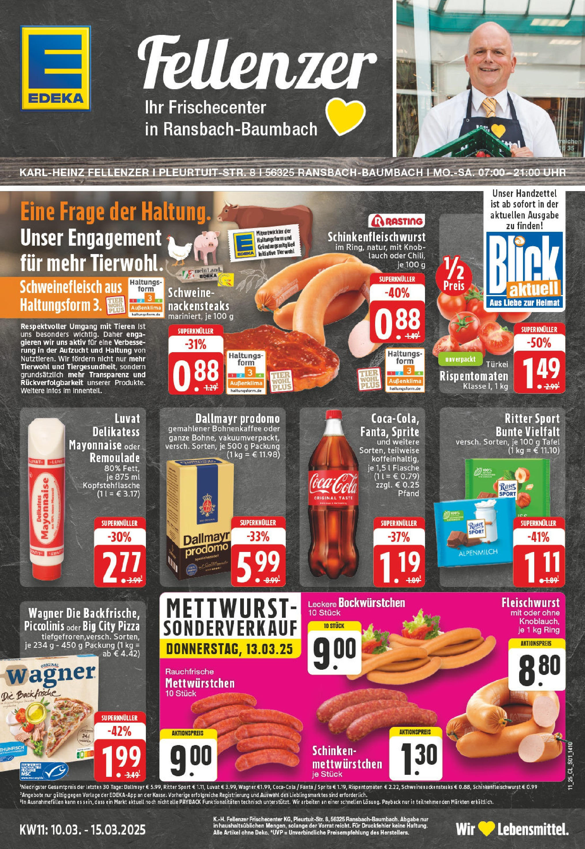 Edeka - EDEKA: Wochenangebote (ab 09.03.2025) » Angebote Online | Seite: 1 | Produkte: Mayonnaise, Chili, Piccolinis, Dallmayr prodomo