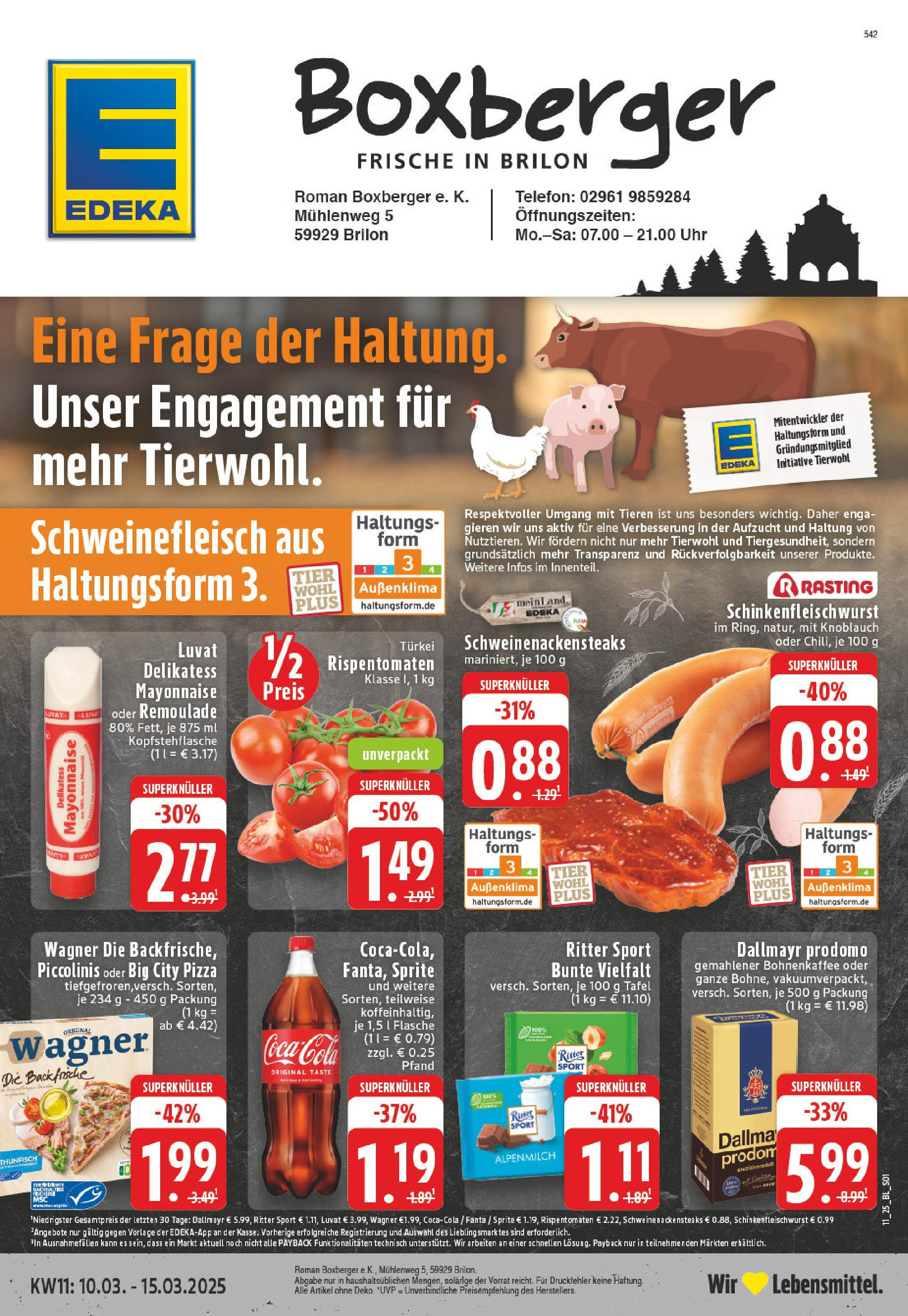 Edeka - EDEKA: Wochenangebote (ab 09.03.2025) » Angebote Online | Seite: 1 | Produkte: Ritter sport, Schweinefleisch, Telefon, Uhr