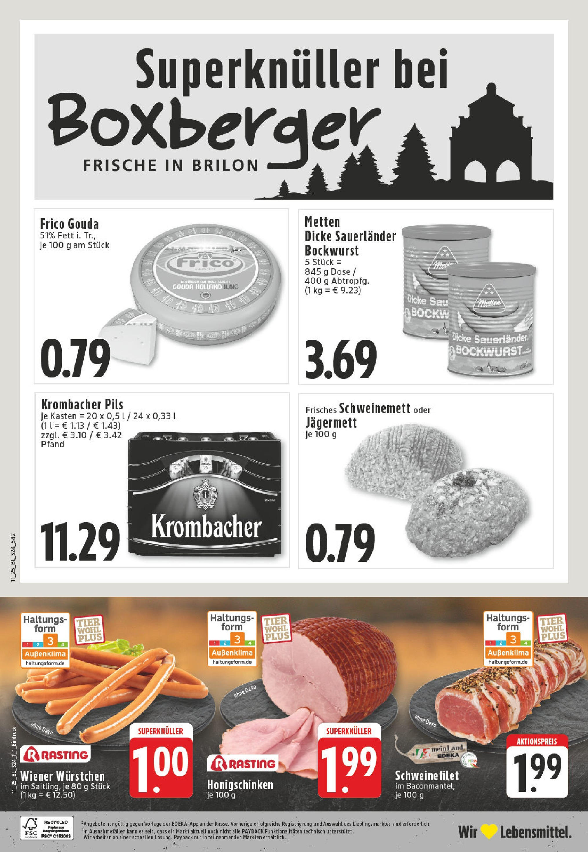 Edeka - EDEKA: Wochenangebote (ab 09.03.2025) » Angebote Online | Seite: 24 | Produkte: Gouda, Pils, Schweinefilet, Krombacher