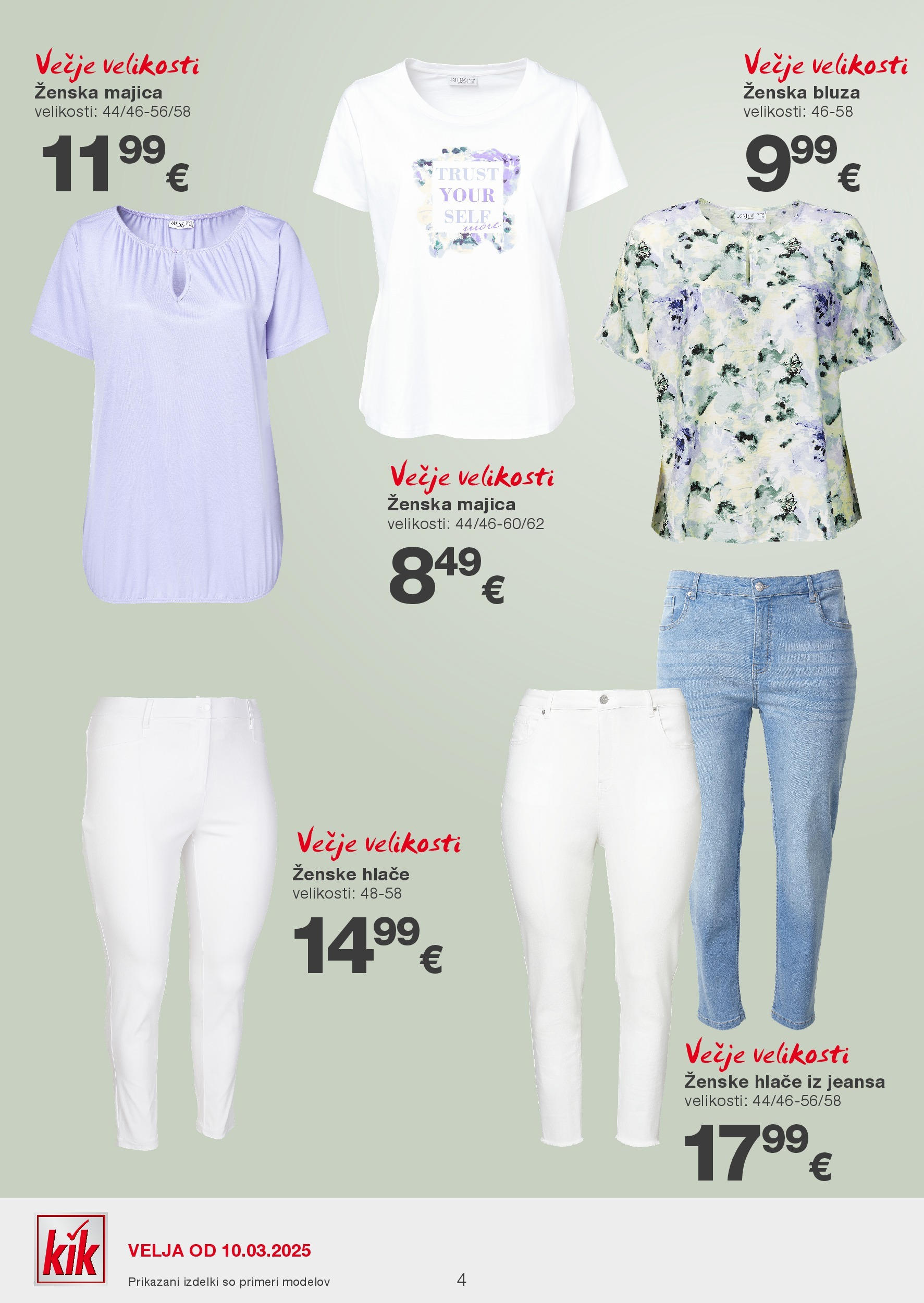 Kik katalog veljaven od 10.03.2025 | Stran: 4 | Izdelki: Majica, Bluza, Hlace