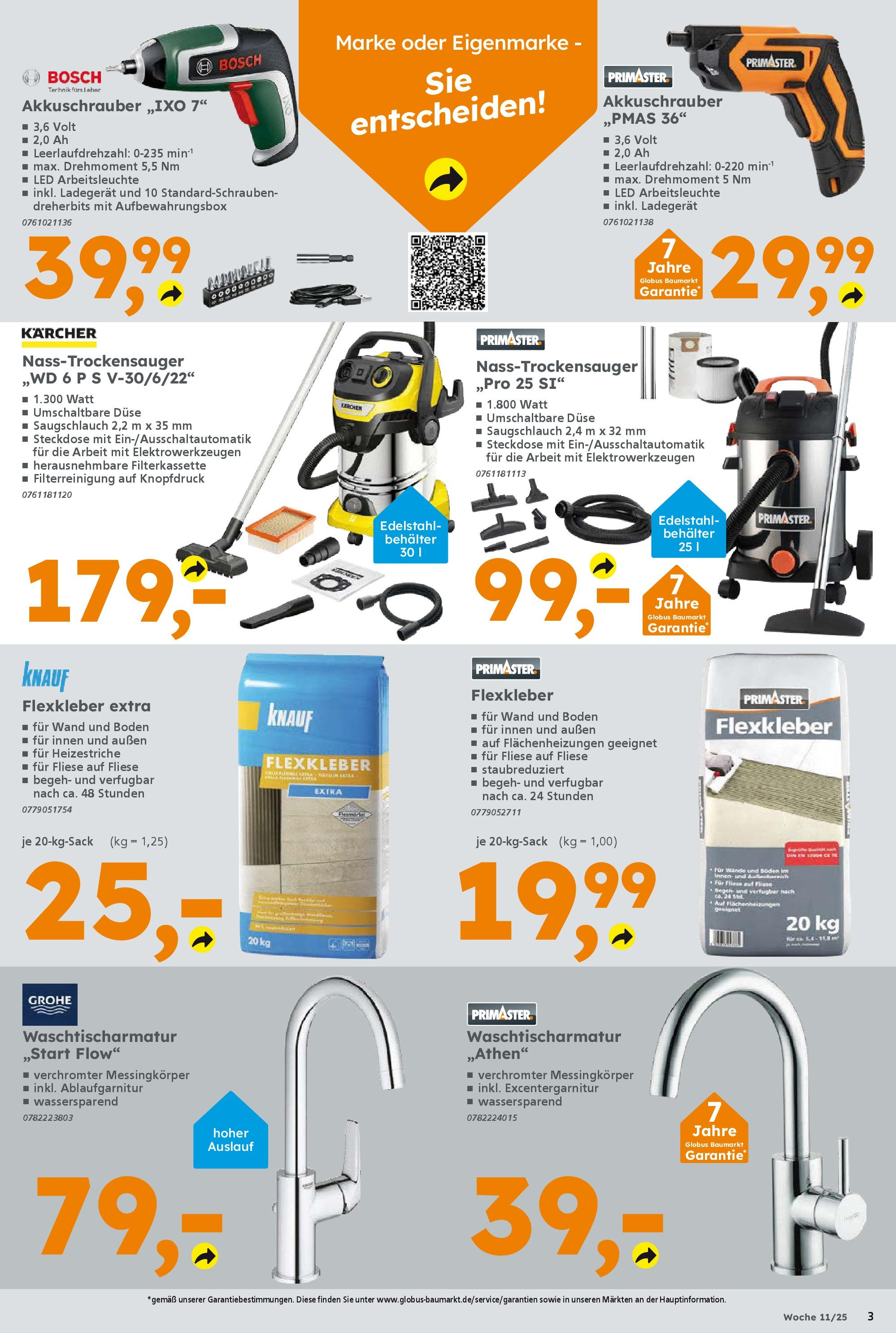 Globus Baumarkt - Globus Baumarkt: Wochenangebote (ab 09.03.2025) zum Blättern | Seite: 3 | Produkte: Bosch, Steckdose, Akkuschrauber, Ladegerät