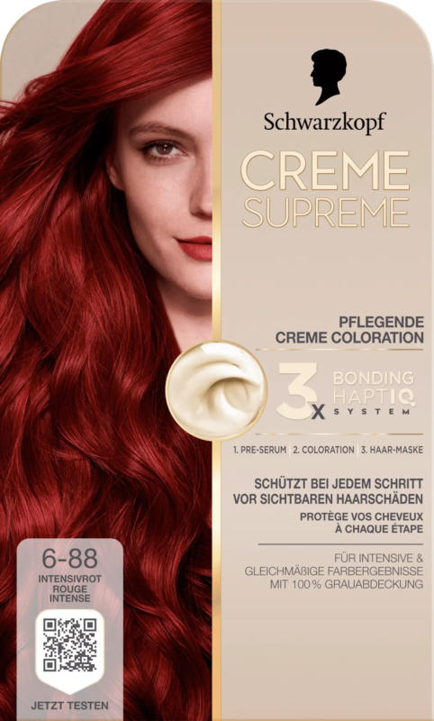 Schwarzkopf CREME SUPREME Haarfarbe 6-88 Intensivrot