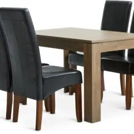 JYSK VEDDE 120 stejar sălbatic + 4 BAKKELY maro