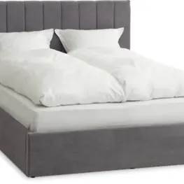 JYSK Cadru pat HASLEV 140x200 depozitare textil gri &icirc;nchis