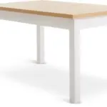 JYSK JYSK Masă MARKSKEL 90x150/193 alb/stejar natur
