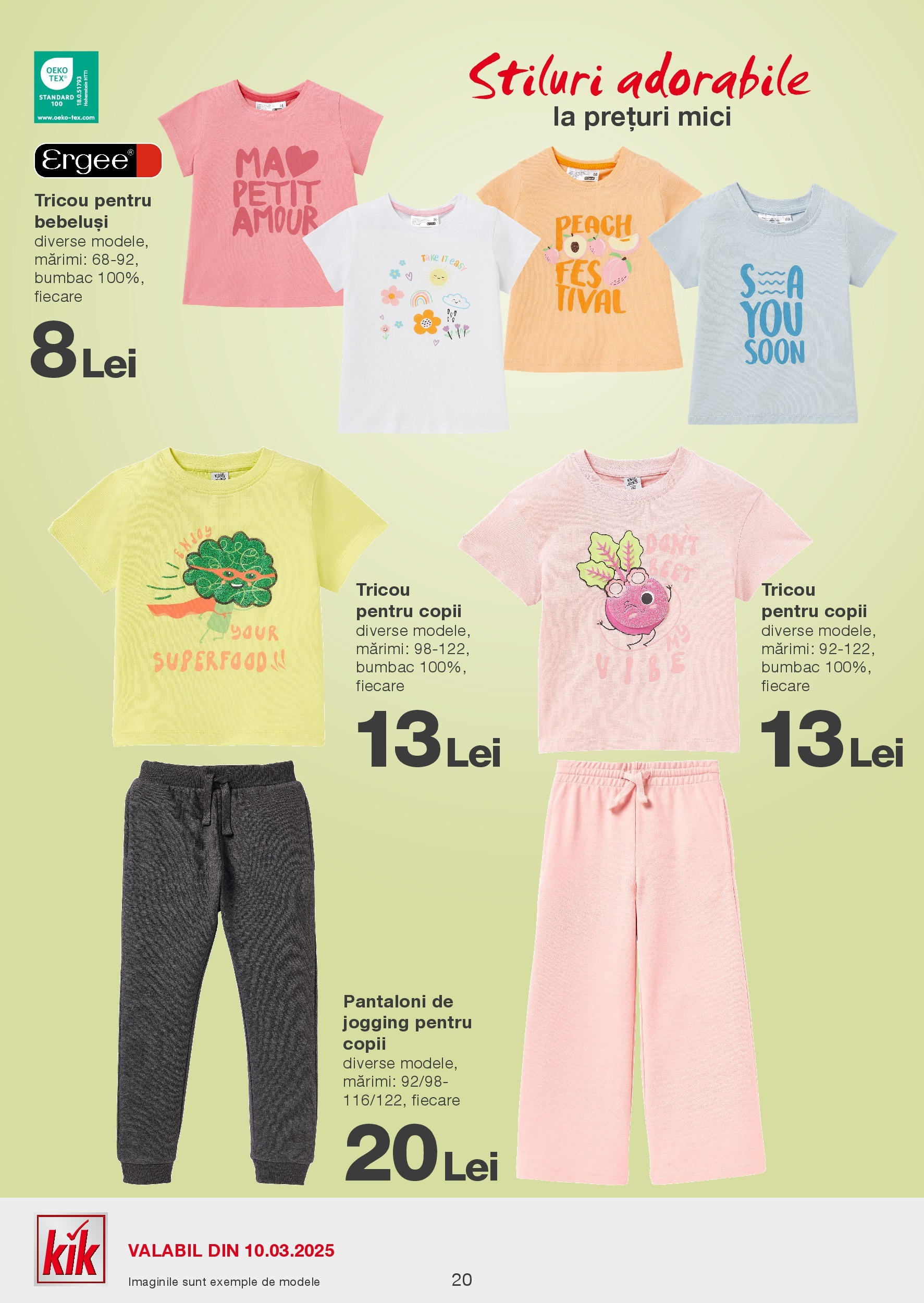 Kik catalog 10.03.2025 - Online magazin Romania | Pagină: 20 | Produse: Mici, Tricou, Pantaloni