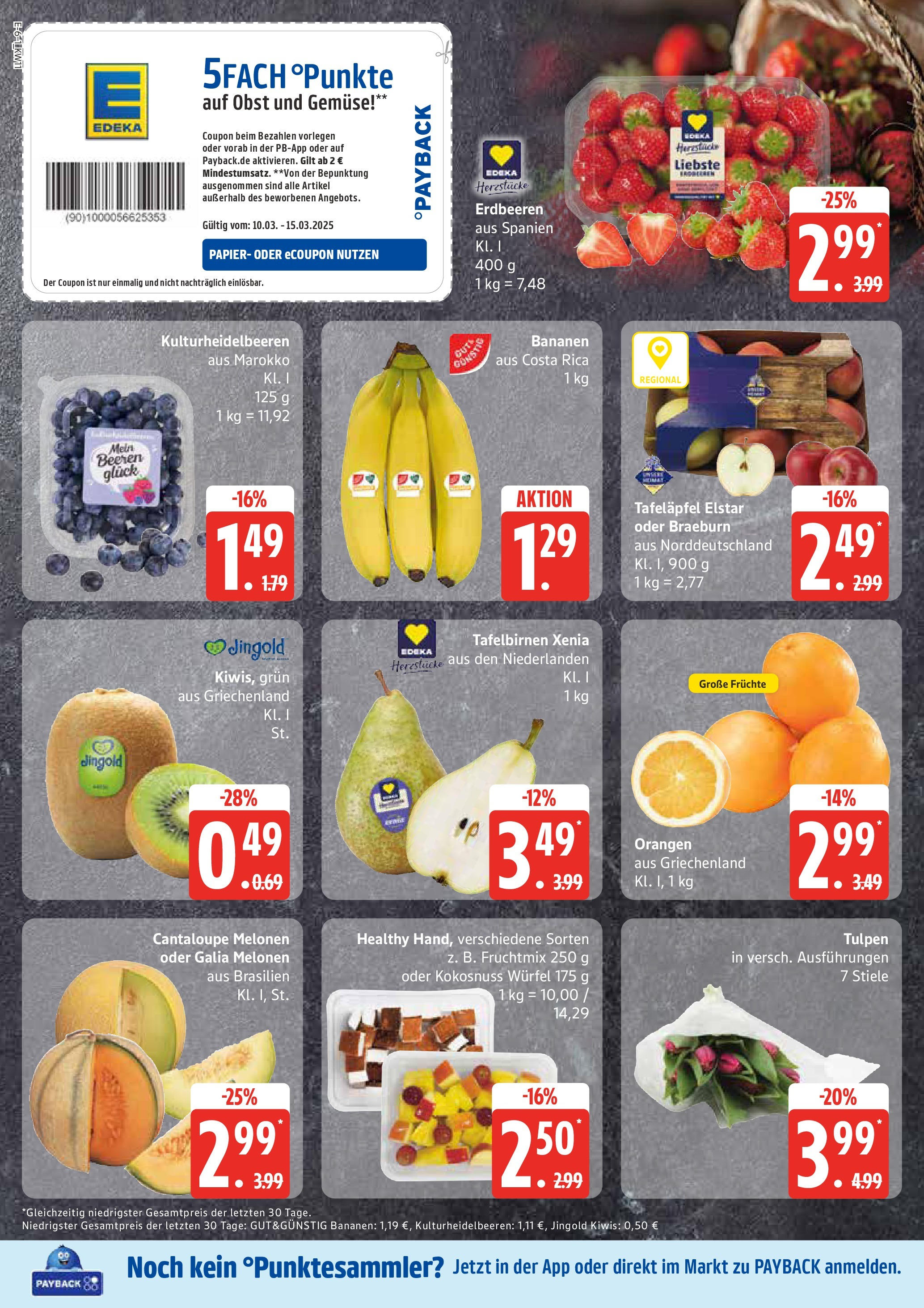 Edeka - EDEKA: Wochenangebote (ab 09.03.2025) » Angebote Online | Seite: 6 | Produkte: Bananen, Orangen, Gemüse, Erdbeeren