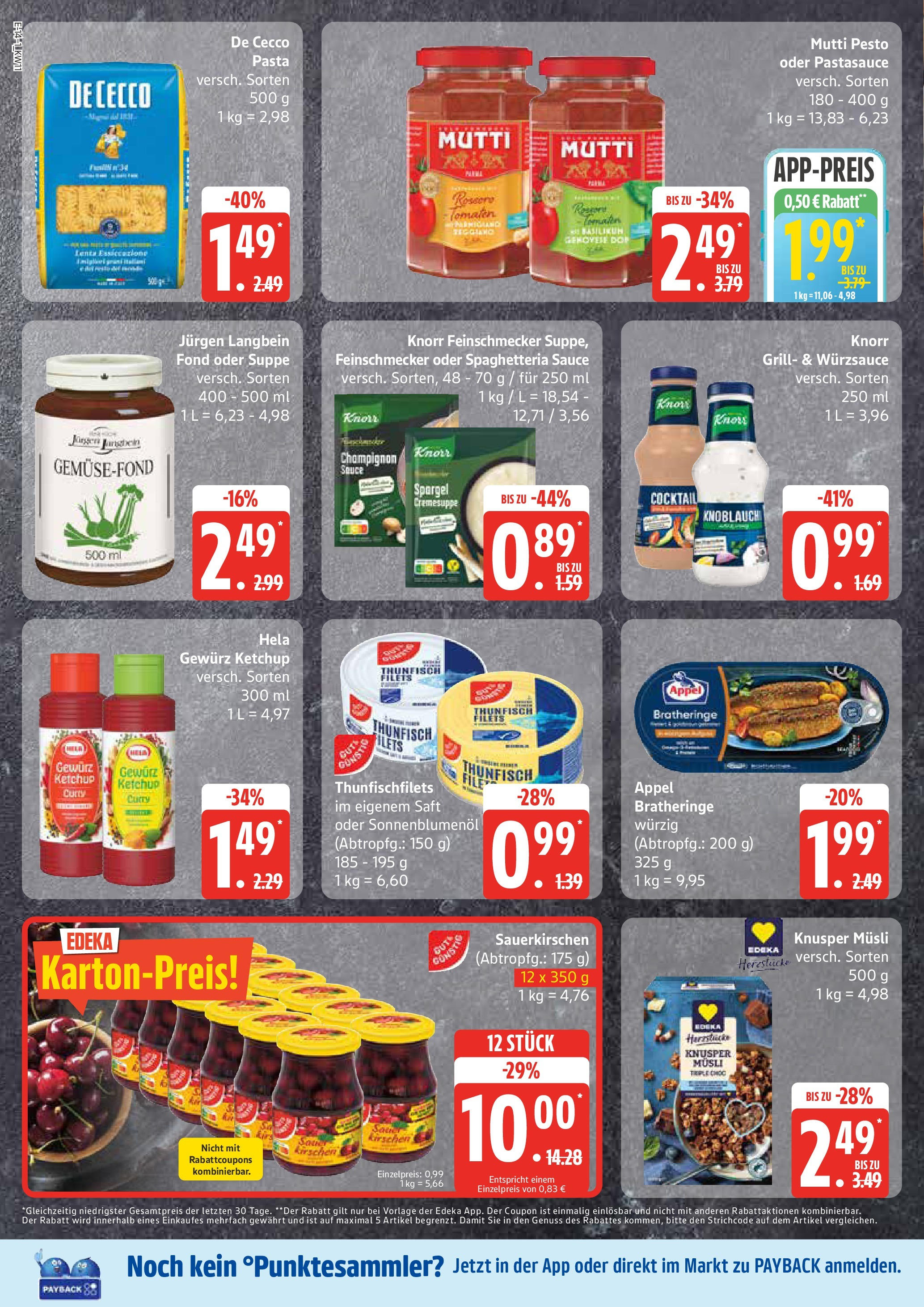 Edeka - EDEKA: Wochenangebote (ab 09.03.2025) » Angebote Online | Seite: 14 | Produkte: Kirschen, Knoblauch, Pasta, Saft