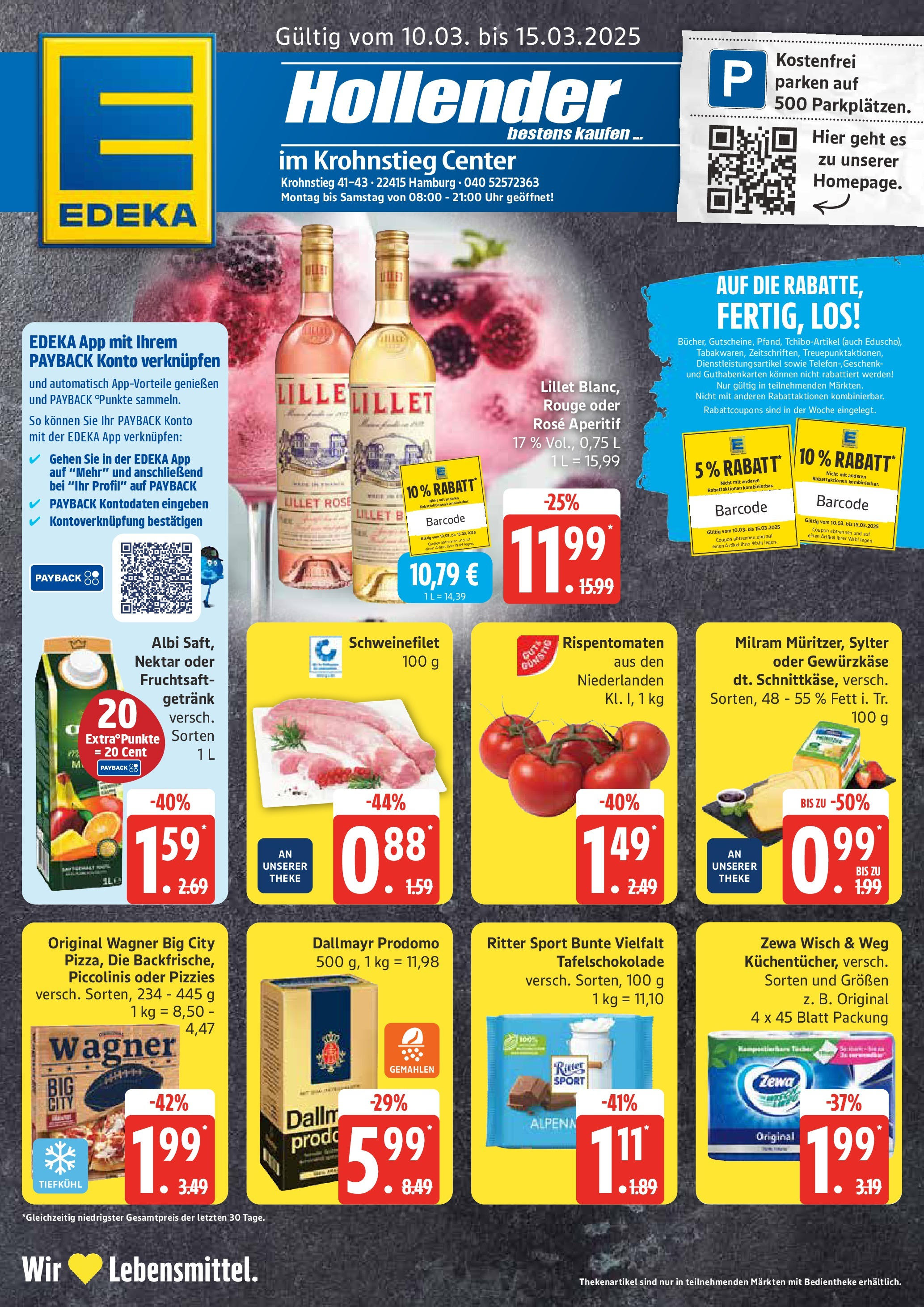 Edeka - EDEKA: Wochenangebote (ab 09.03.2025) » Angebote Online | Seite: 1 | Produkte: Zewa, Lillet, Schweinefilet, Uhr