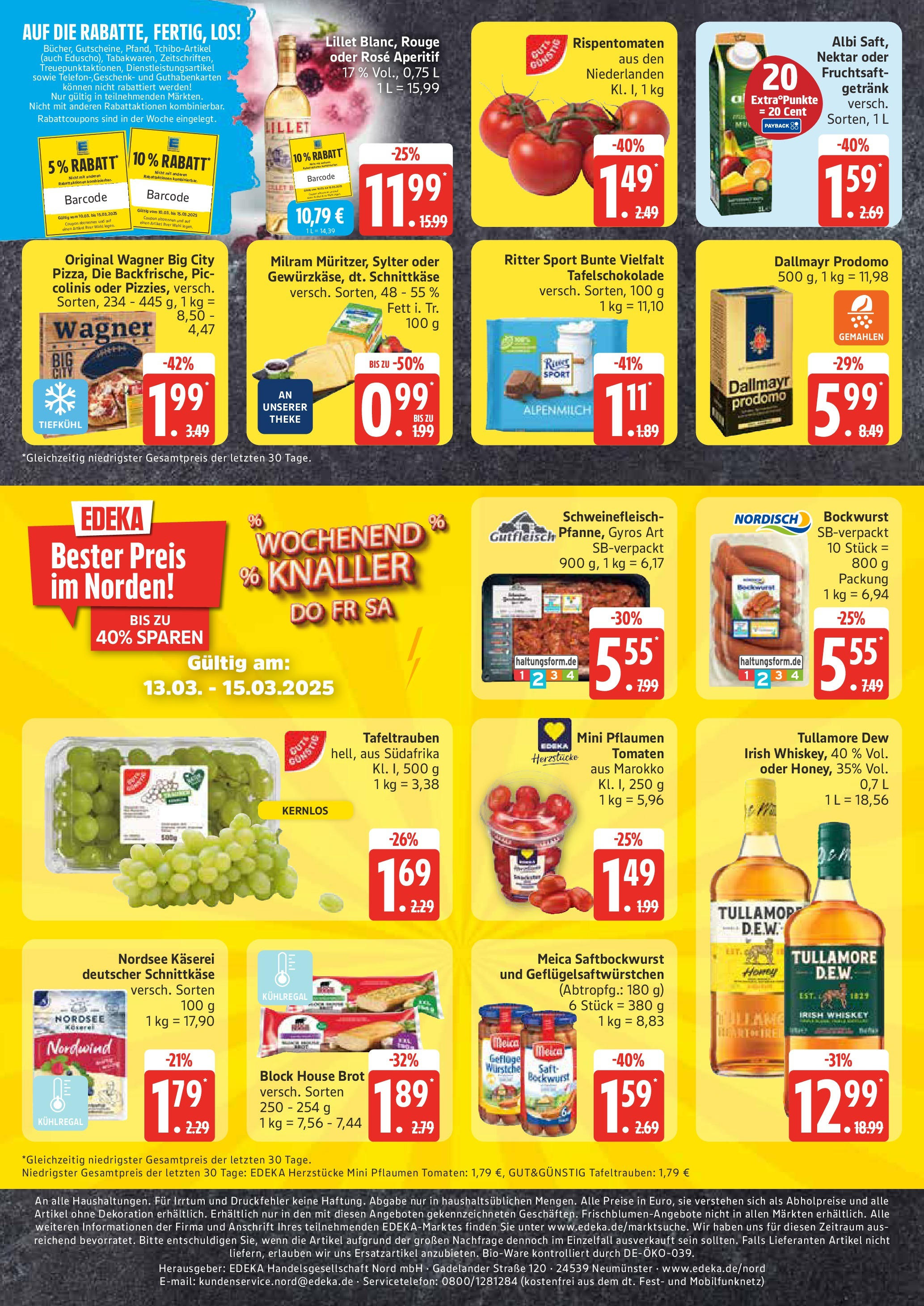 Edeka - EDEKA: Wochenangebote (ab 09.03.2025) » Angebote Online | Seite: 20 | Produkte: Ritter sport, Brot, Schweinefleisch, Dallmayr prodomo