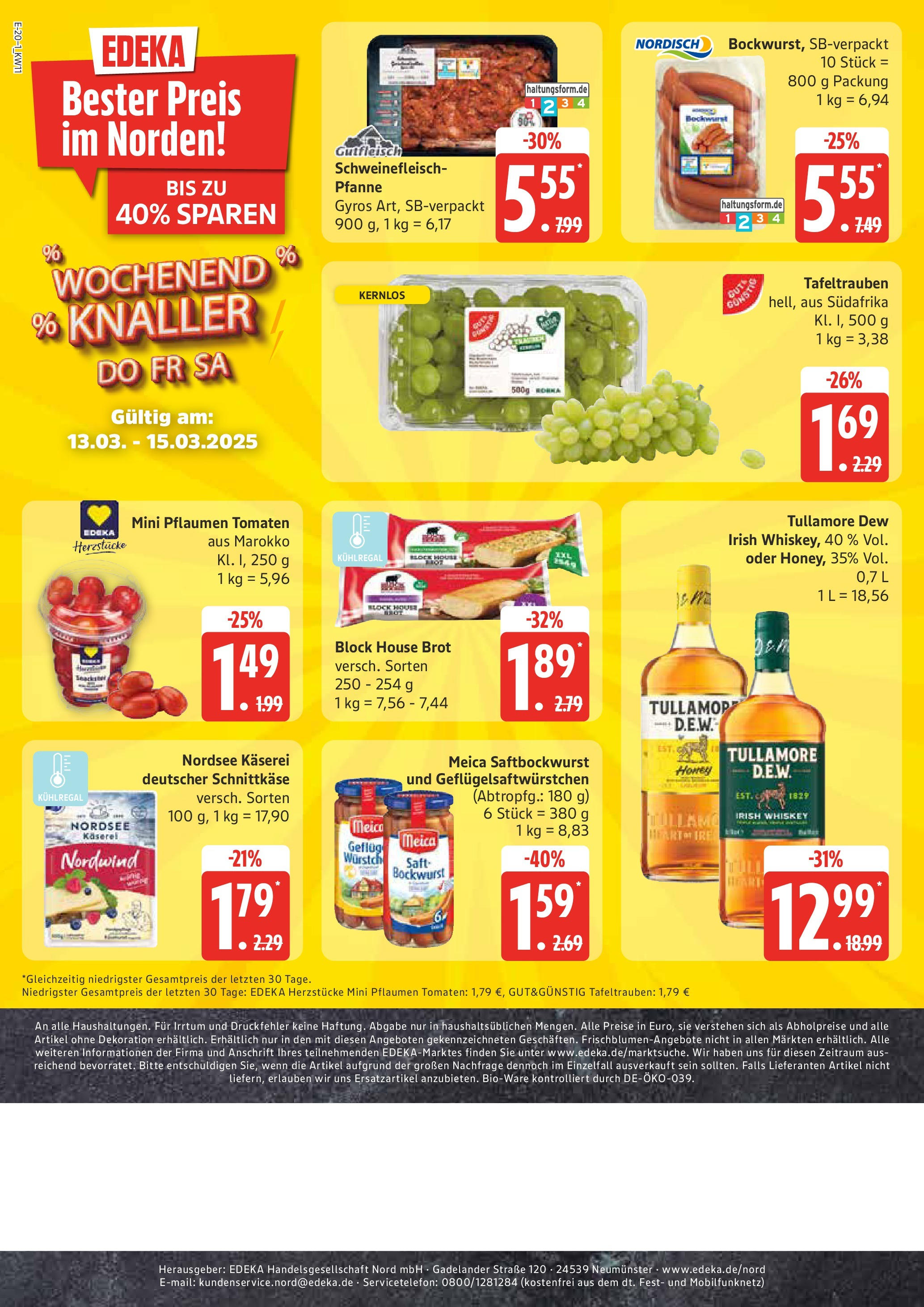 Edeka - EDEKA: Wochenangebote (ab 09.03.2025) » Angebote Online | Seite: 20 | Produkte: Bockwurst, Tomaten, Meica, Saft