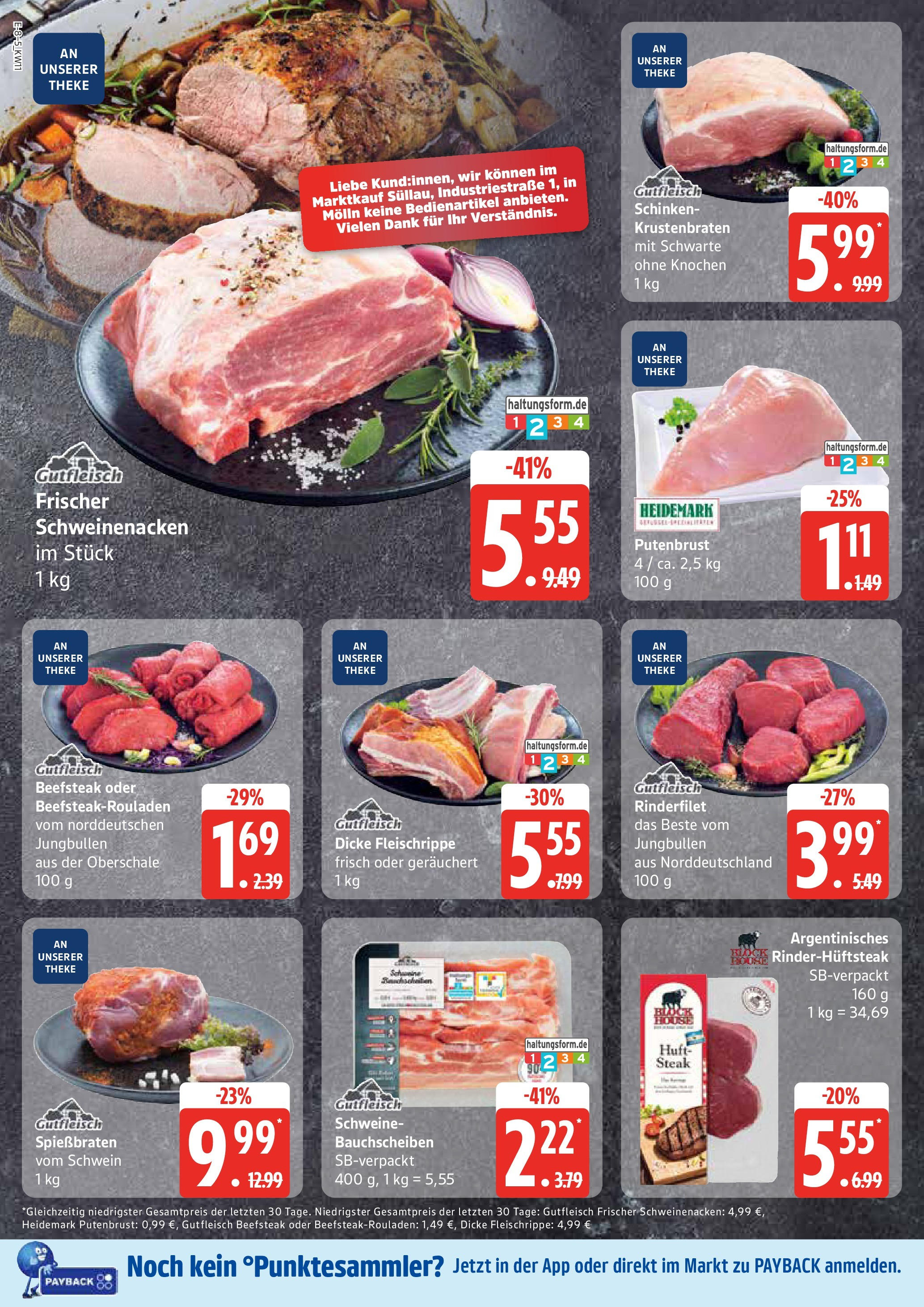 Marktkauf - Marktkauf: Wochenangebote (ab 09.03.2025) » Angebote online | Seite: 8 | Produkte: Theke, Schweinenacken, Schinken, Steak