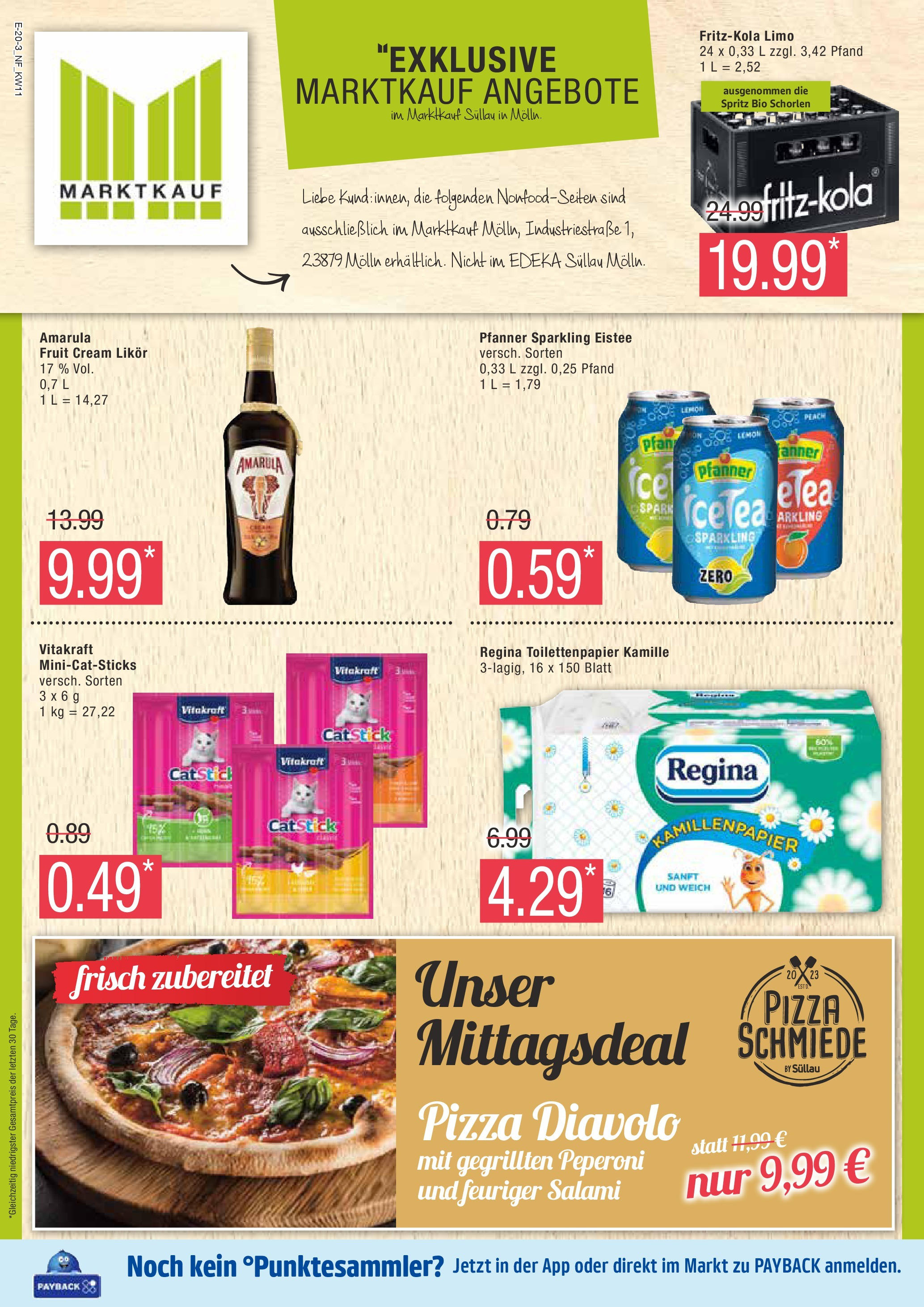 Marktkauf - Marktkauf: Wochenangebote (ab 09.03.2025) » Angebote online | Seite: 20 | Produkte: Likör, Salami, Pizza, Toilettenpapier