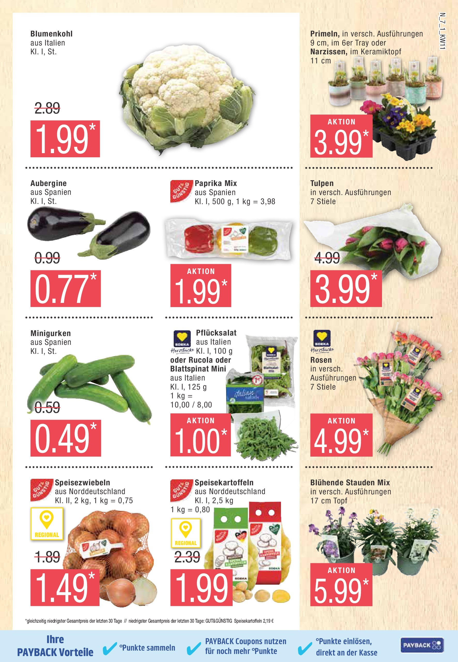 Marktkauf - Marktkauf: Wochenangebote (ab 09.03.2025) » Angebote online | Seite: 7 | Produkte: Rucola, Paprika, Aubergine, Blumenkohl