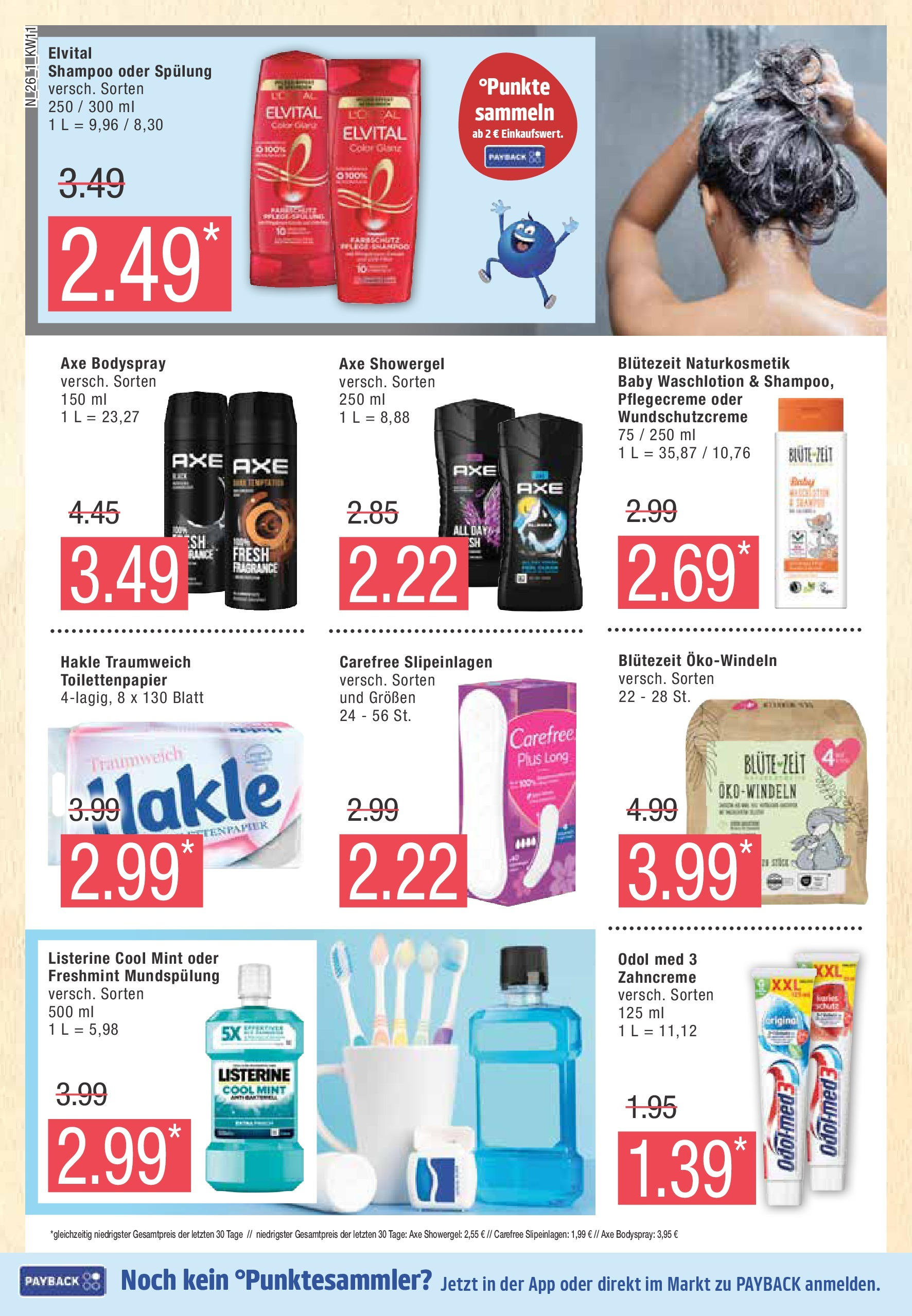 Marktkauf - Marktkauf: Wochenangebote (ab 09.03.2025) » Angebote online | Seite: 26 | Produkte: Spülung, Axe, Listerine, Toilettenpapier