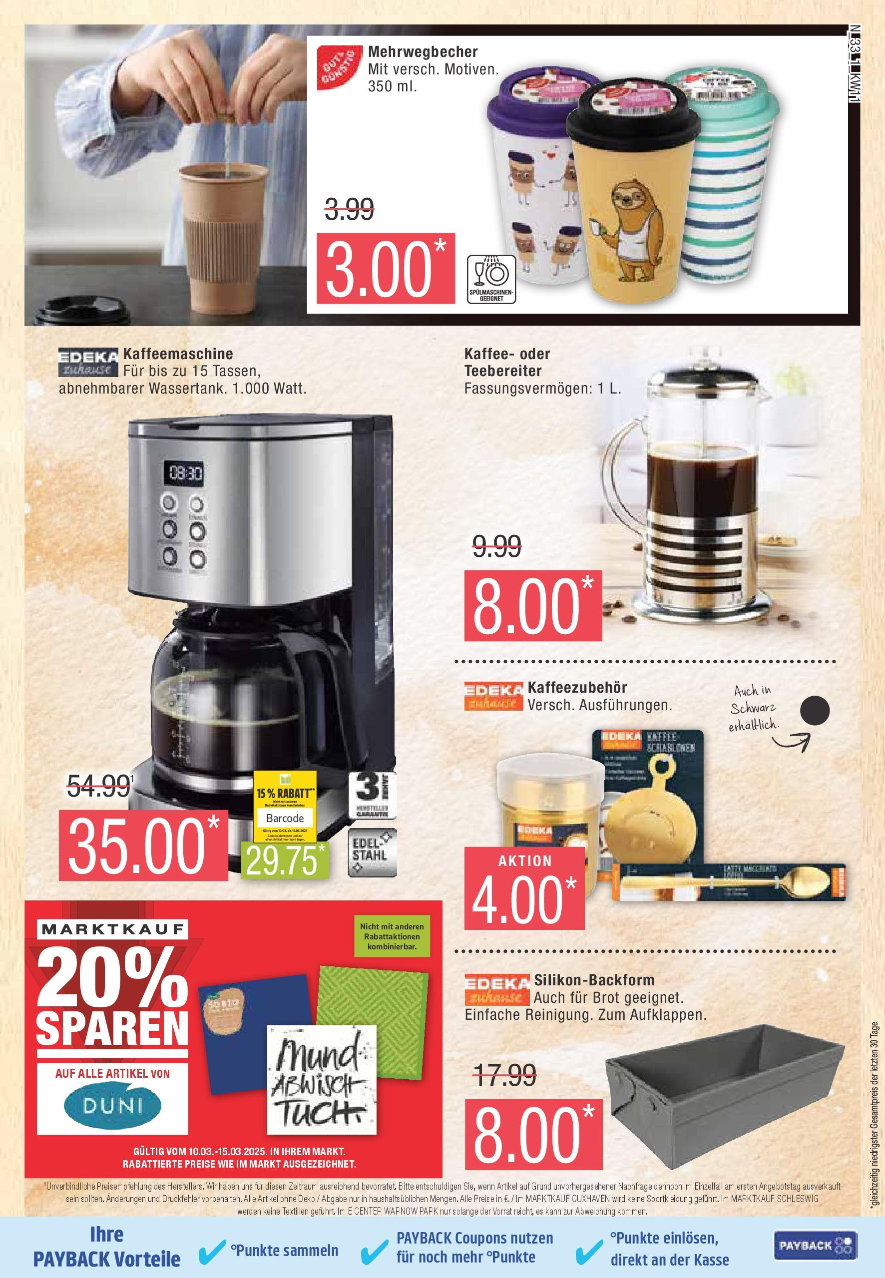 Marktkauf - Marktkauf: Wochenangebote (ab 09.03.2025) » Angebote online | Seite: 33 | Produkte: Kaffeemaschine, Kaffee