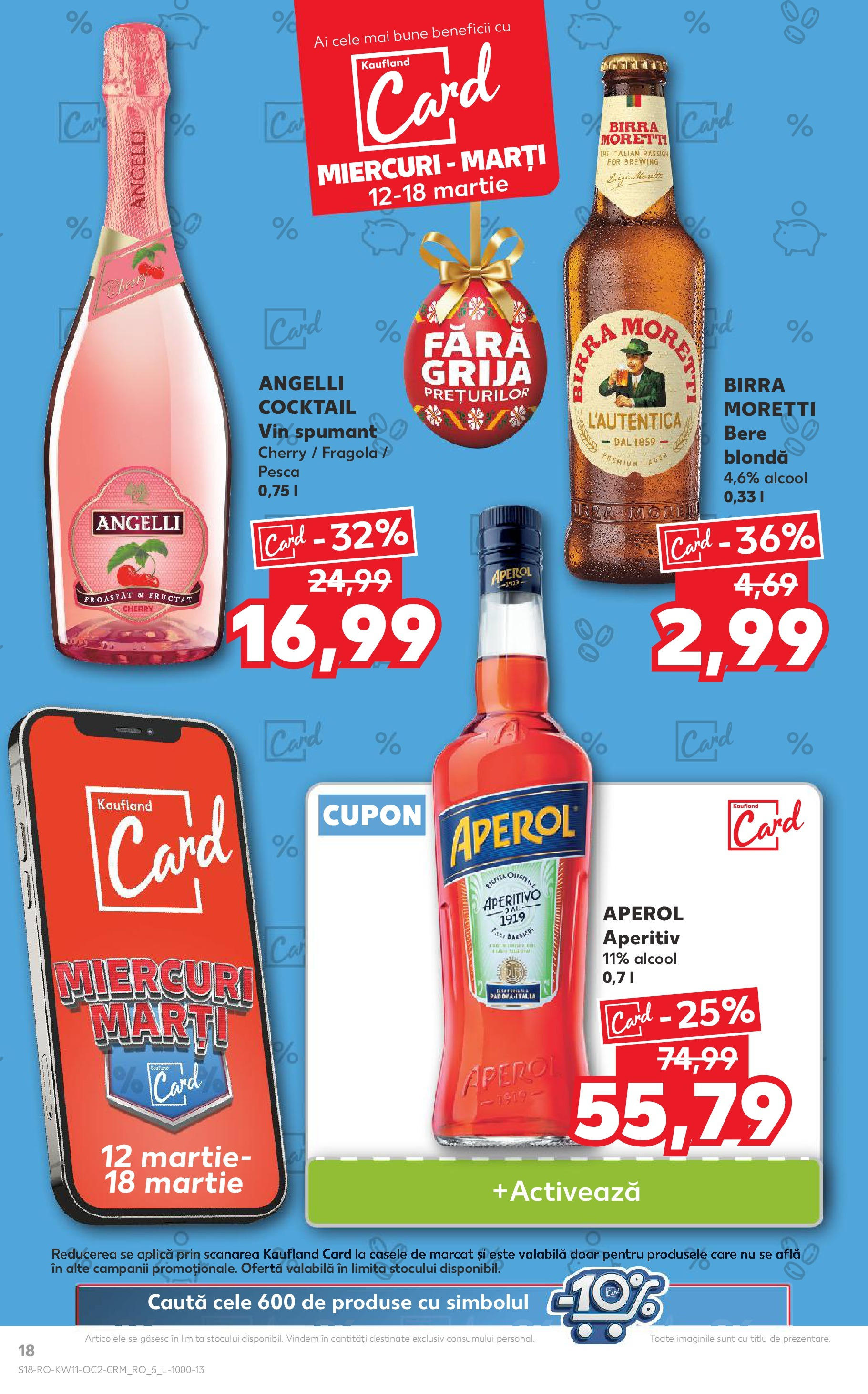 Catalog Kaufland - Bucureşti 12.03.2025 - Revista si Oferta | Pagină: 18 | Produse: Vin, Bere, Cocktail, Aperol