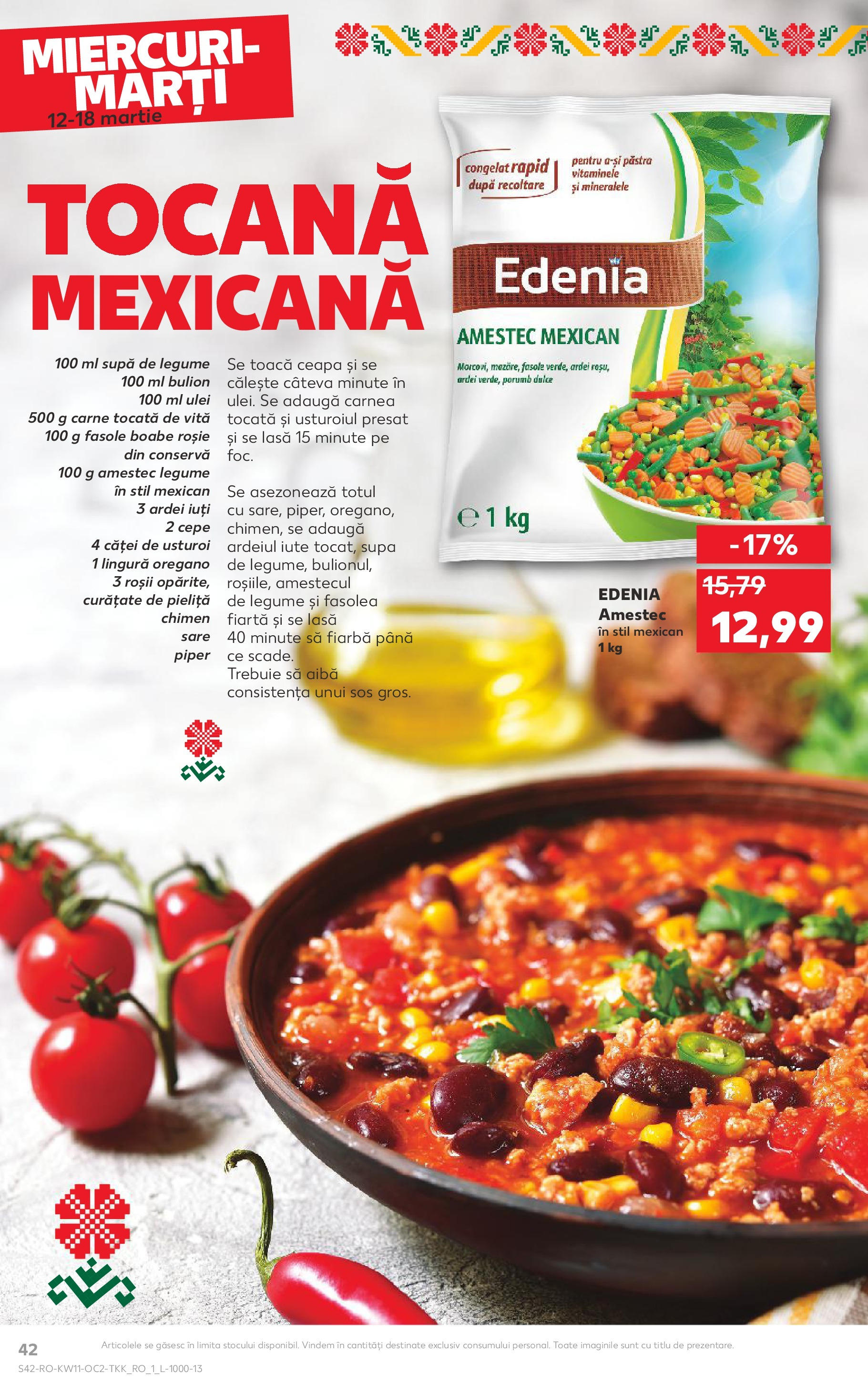 Catalog Kaufland - Bucureşti 12.03.2025 - Revista si Oferta | Pagină: 42 | Produse: Ardei, Ulei, Carne tocată, Legume