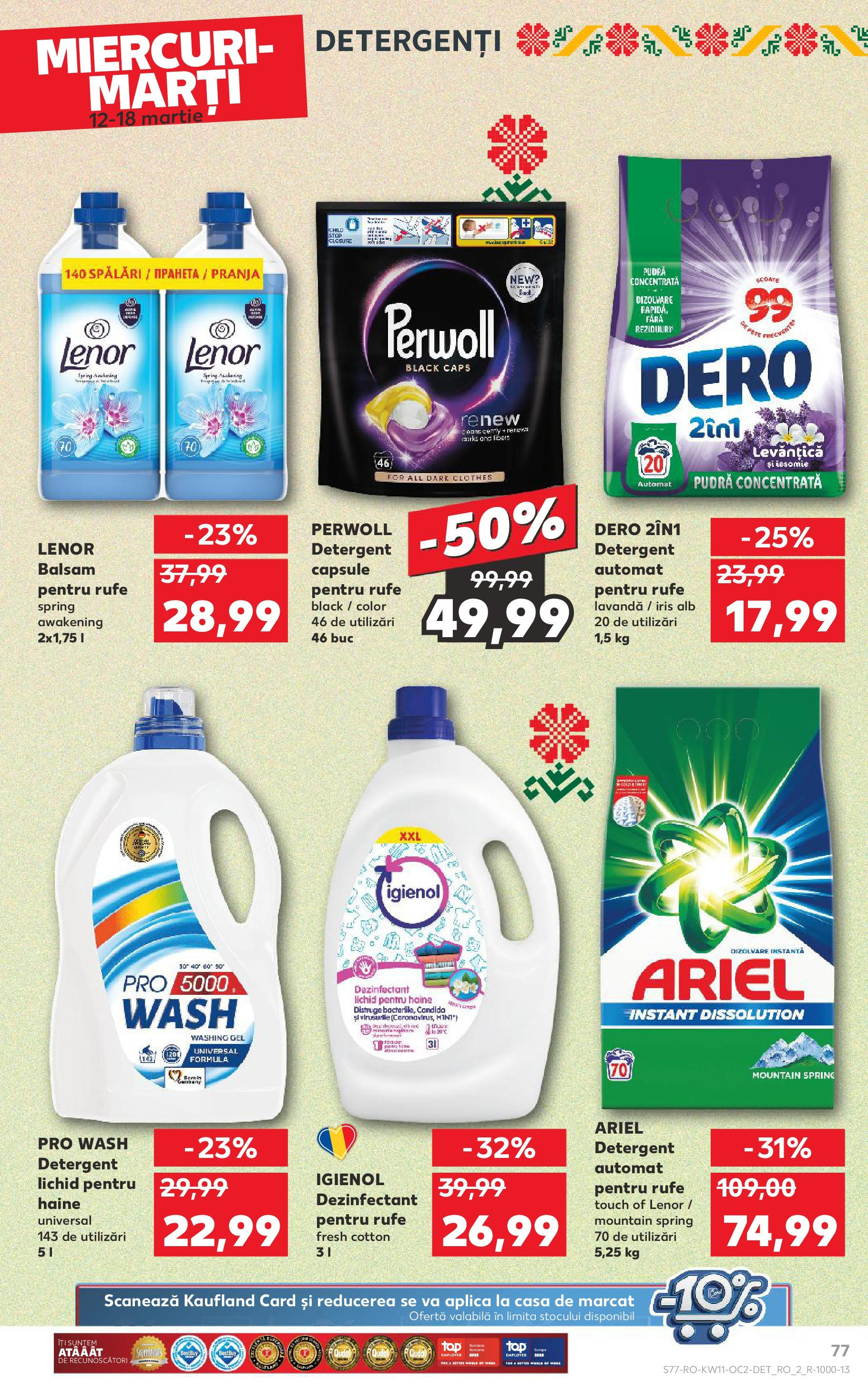 Catalog Kaufland - Bucureşti 12.03.2025 - Revista si Oferta | Pagină: 77 | Produse: Pudră, Balsam, Detergent, Haine