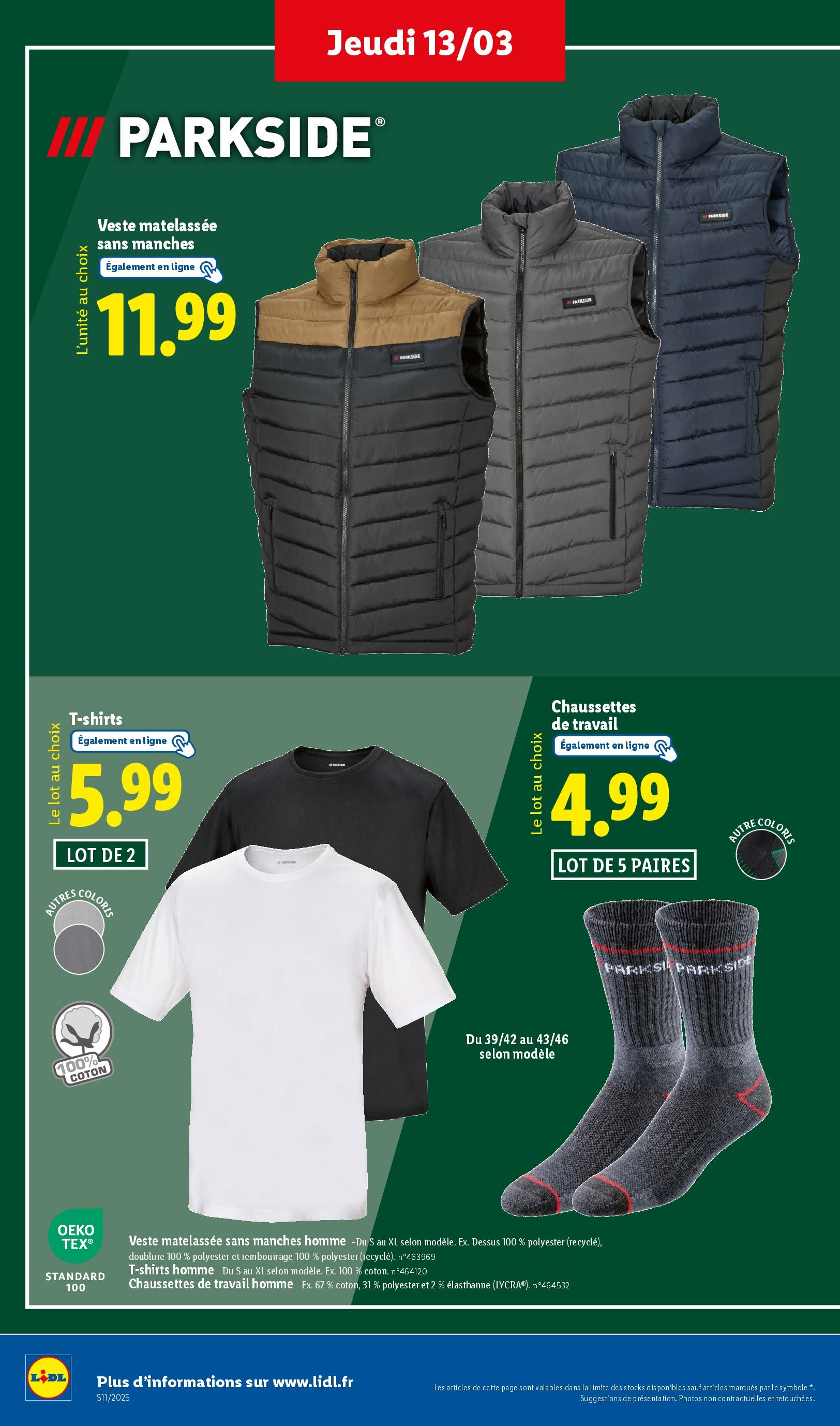 Catalogue LIDL du 12/03/2025 | Promo prospectus en ligne | Page: 36 | Produits: Coton, Veste