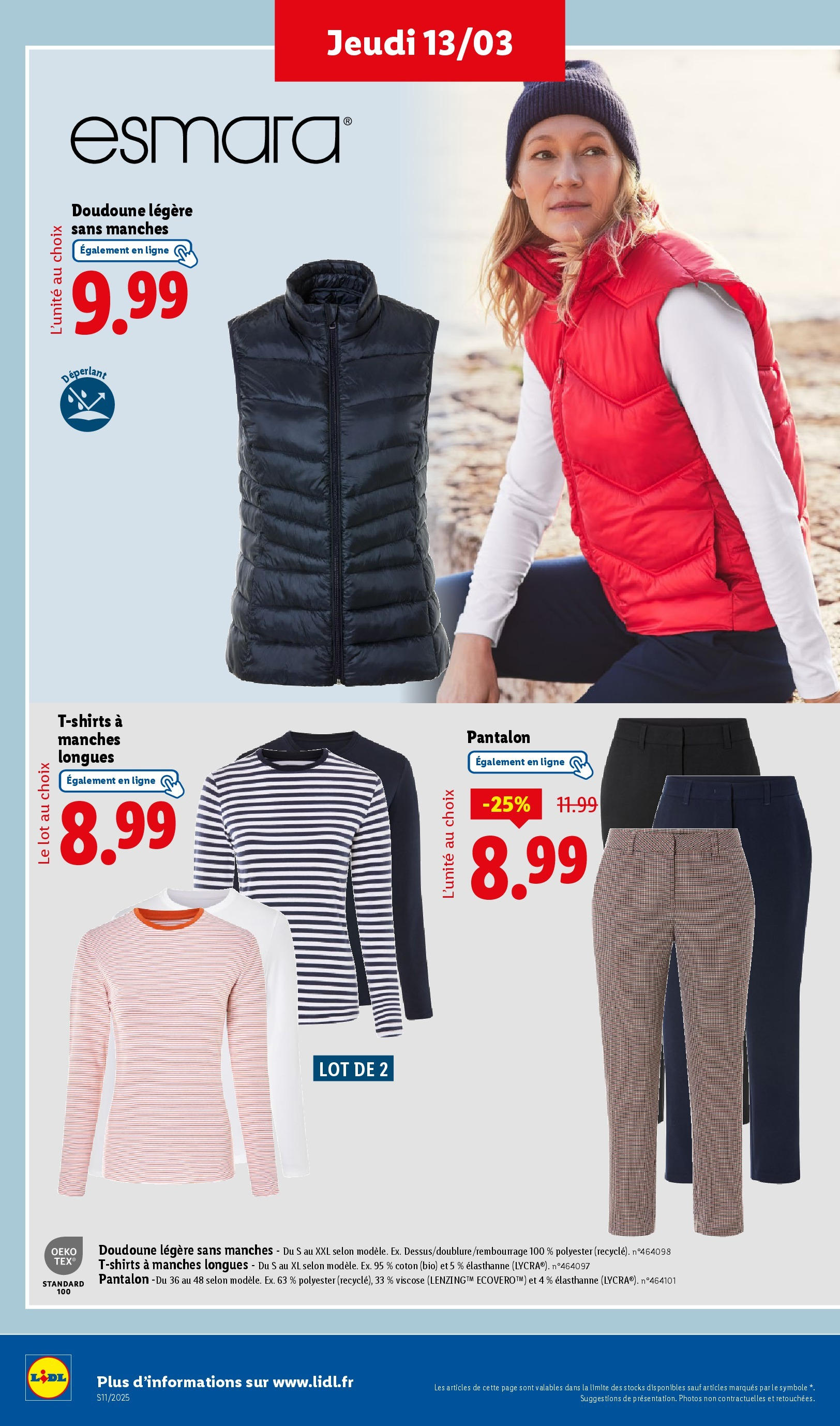 Catalogue LIDL du 12/03/2025 | Promo prospectus en ligne | Page: 40 | Produits: Coton, Pantalon, Doudoune