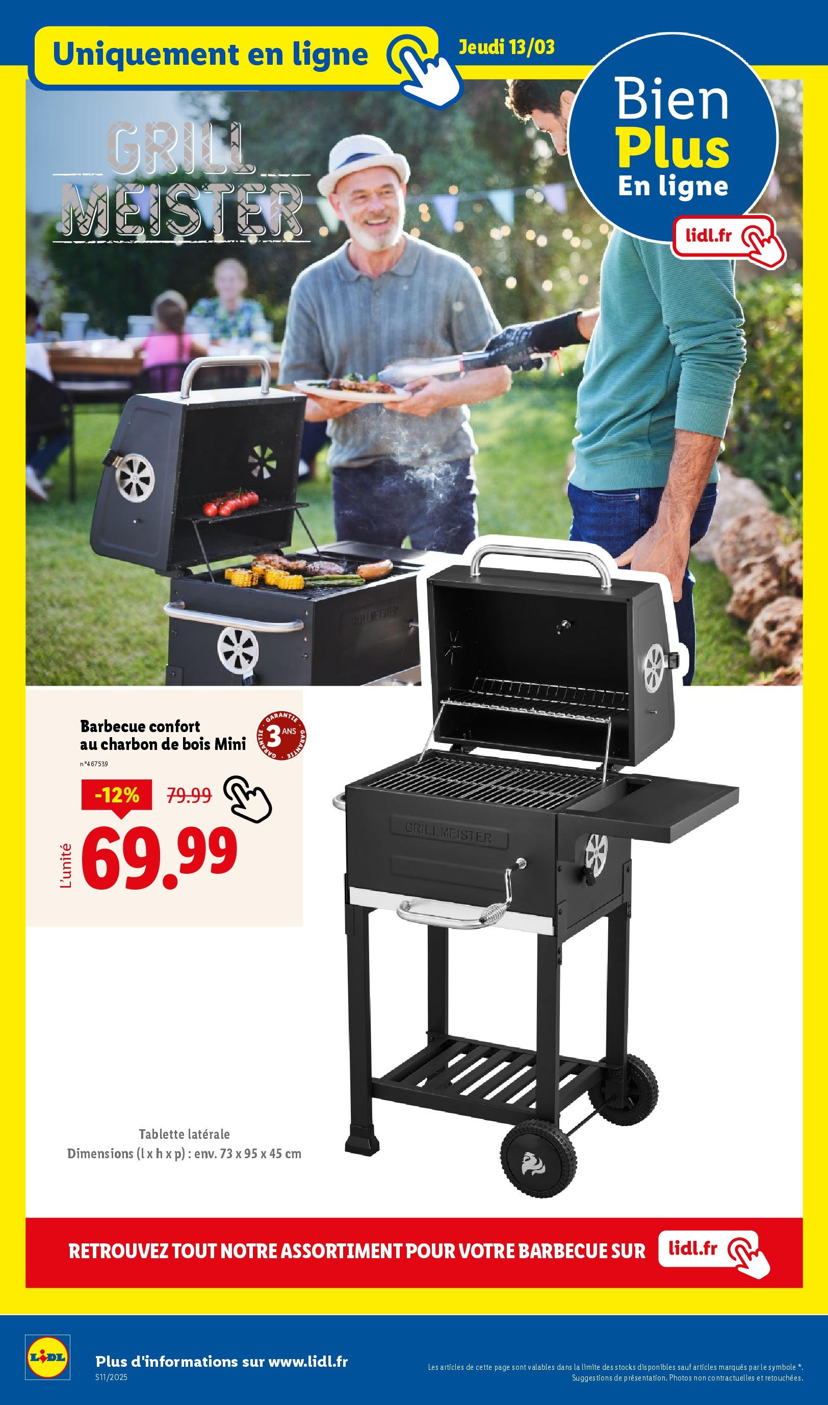 Catalogue LIDL du 12/03/2025 | Promo prospectus en ligne | Page: 44 | Produits: Tablette, Charbon De Bois, Barbecue, Grill