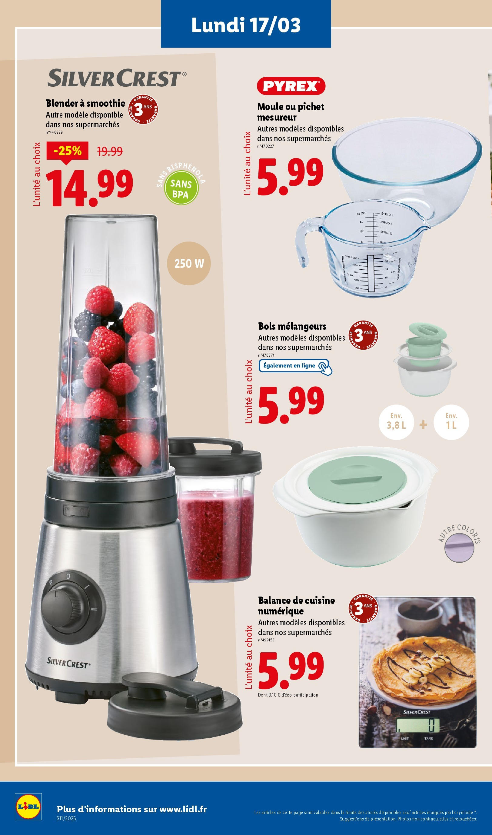 Catalogue LIDL du 12/03/2025 | Promo prospectus en ligne | Page: 50 | Produits: Blender, Balance de cuisine