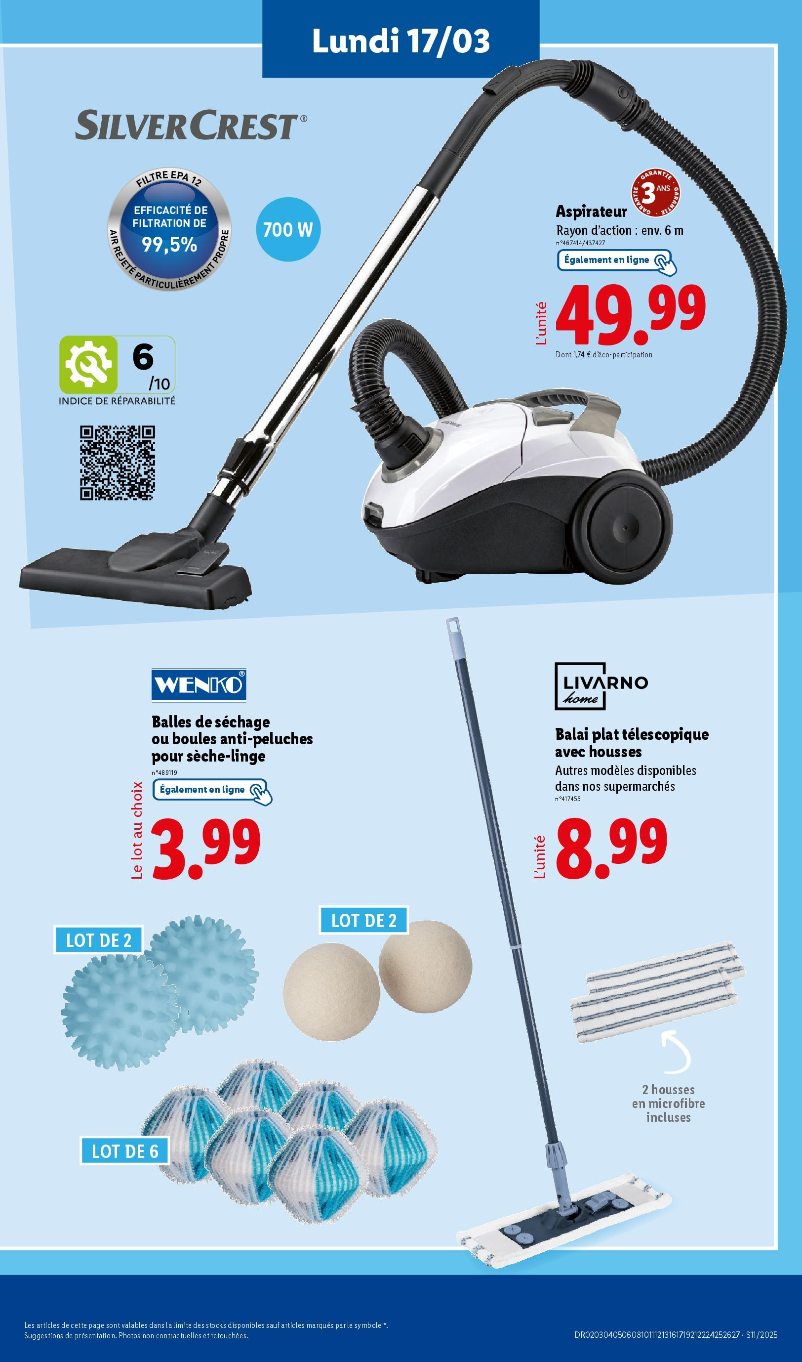 Catalogue LIDL du 12/03/2025 | Promo prospectus en ligne | Page: 57 | Produits: Filtre, Aspirateur, Balai