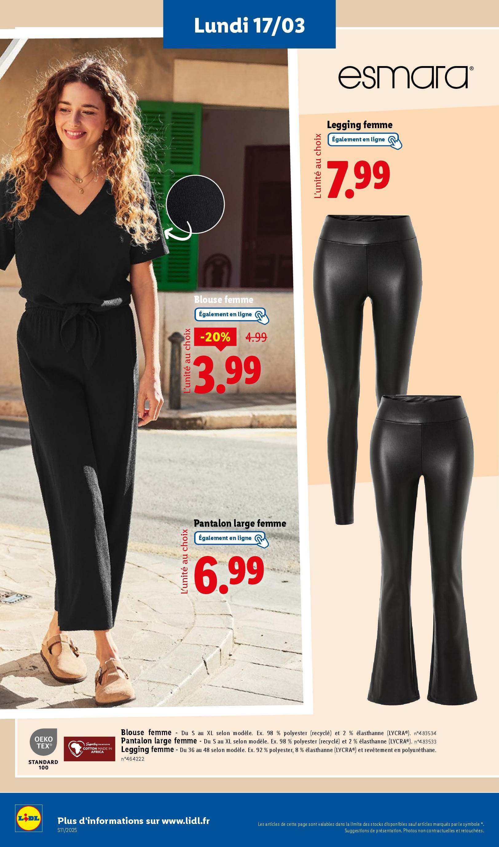 Catalogue LIDL du 12/03/2025 | Promo prospectus en ligne | Page: 60 | Produits: Pantalon, Blouse